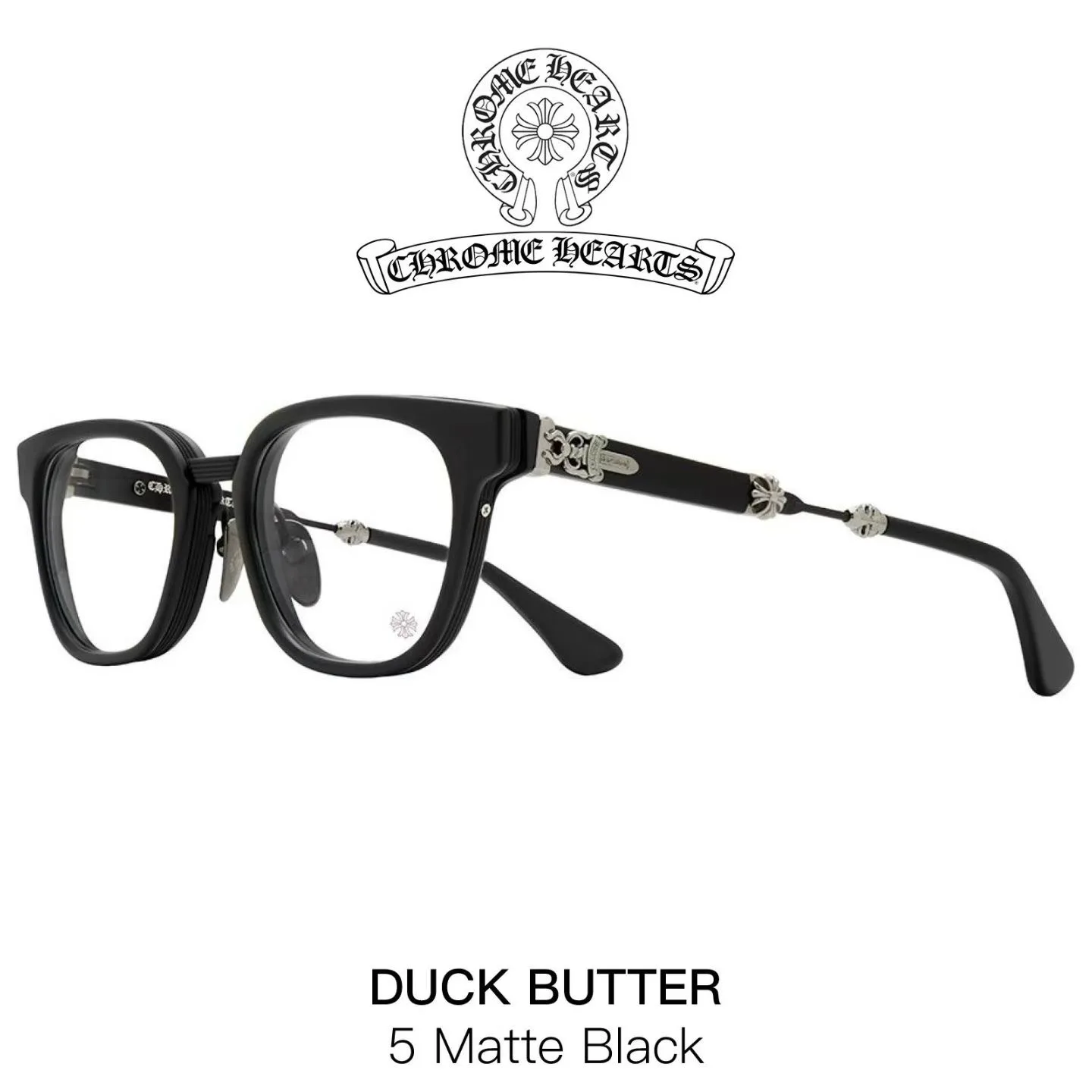 Chrome Hearts "Duck Butter" Matte Black/Silver Glasses