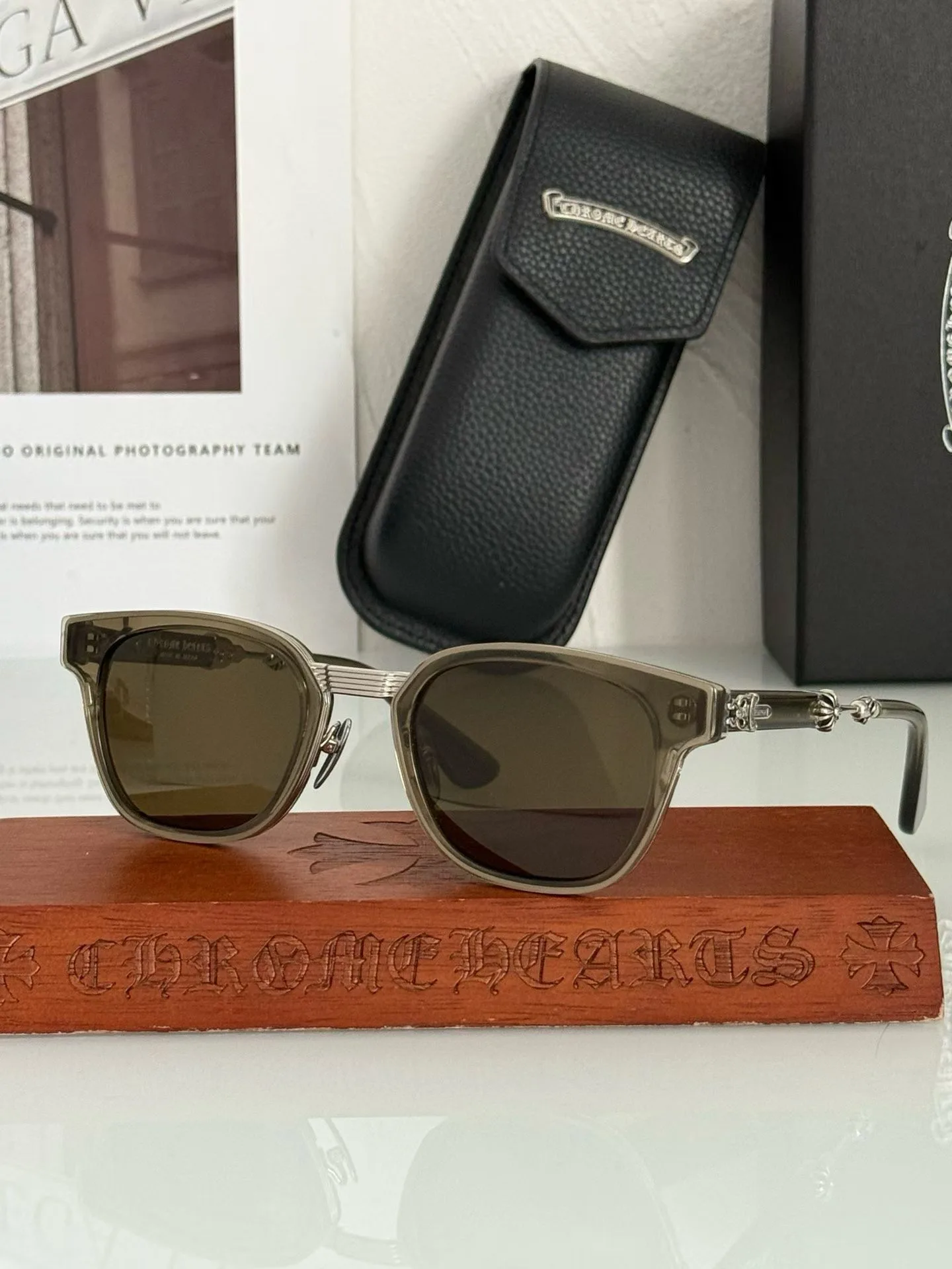 Chrome Hearts "Duck Butter" Olive/Silver Sunglasses