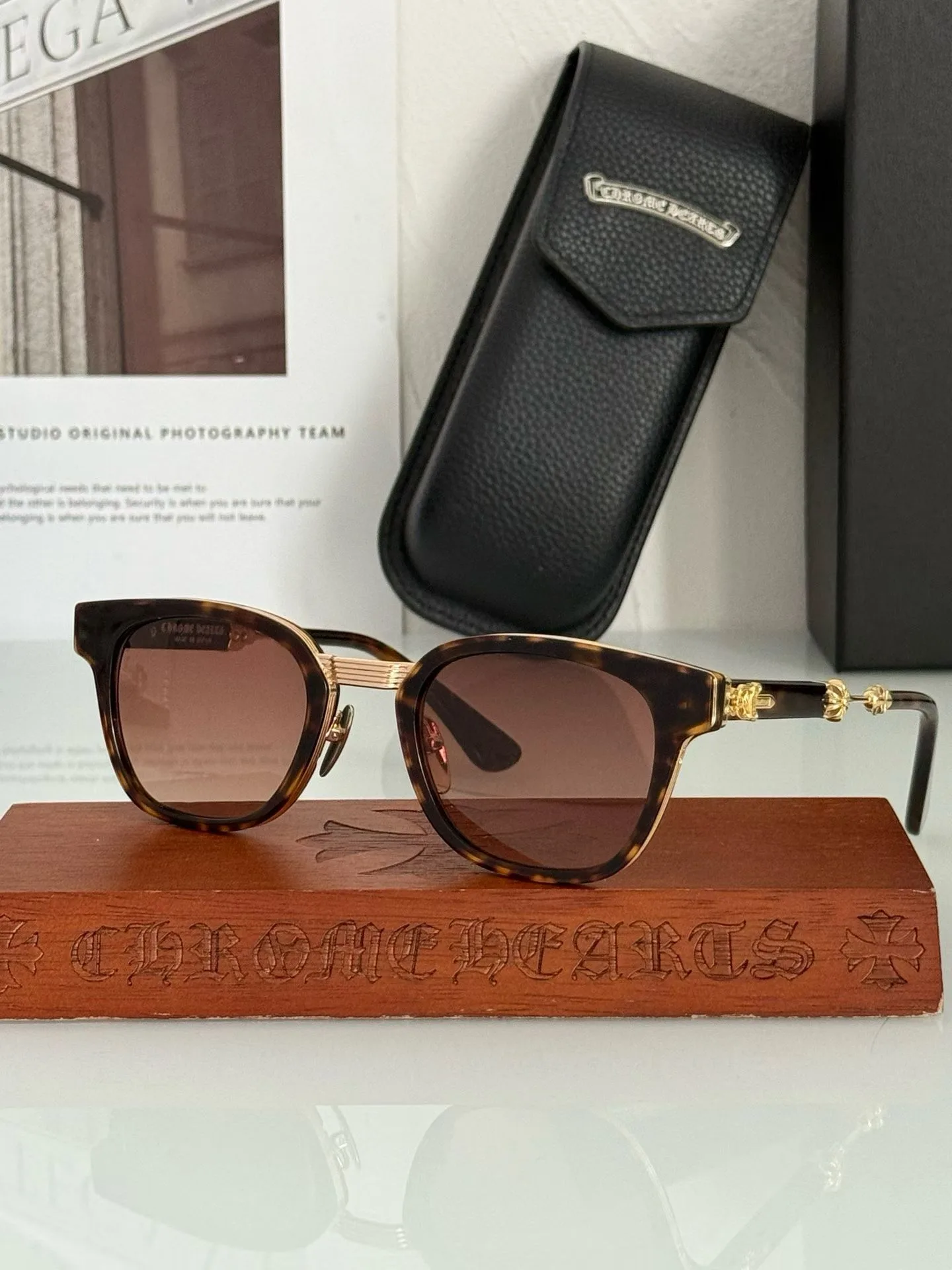 Chrome Hearts "Duck Butter" Tortoise/Gold Sunglasses