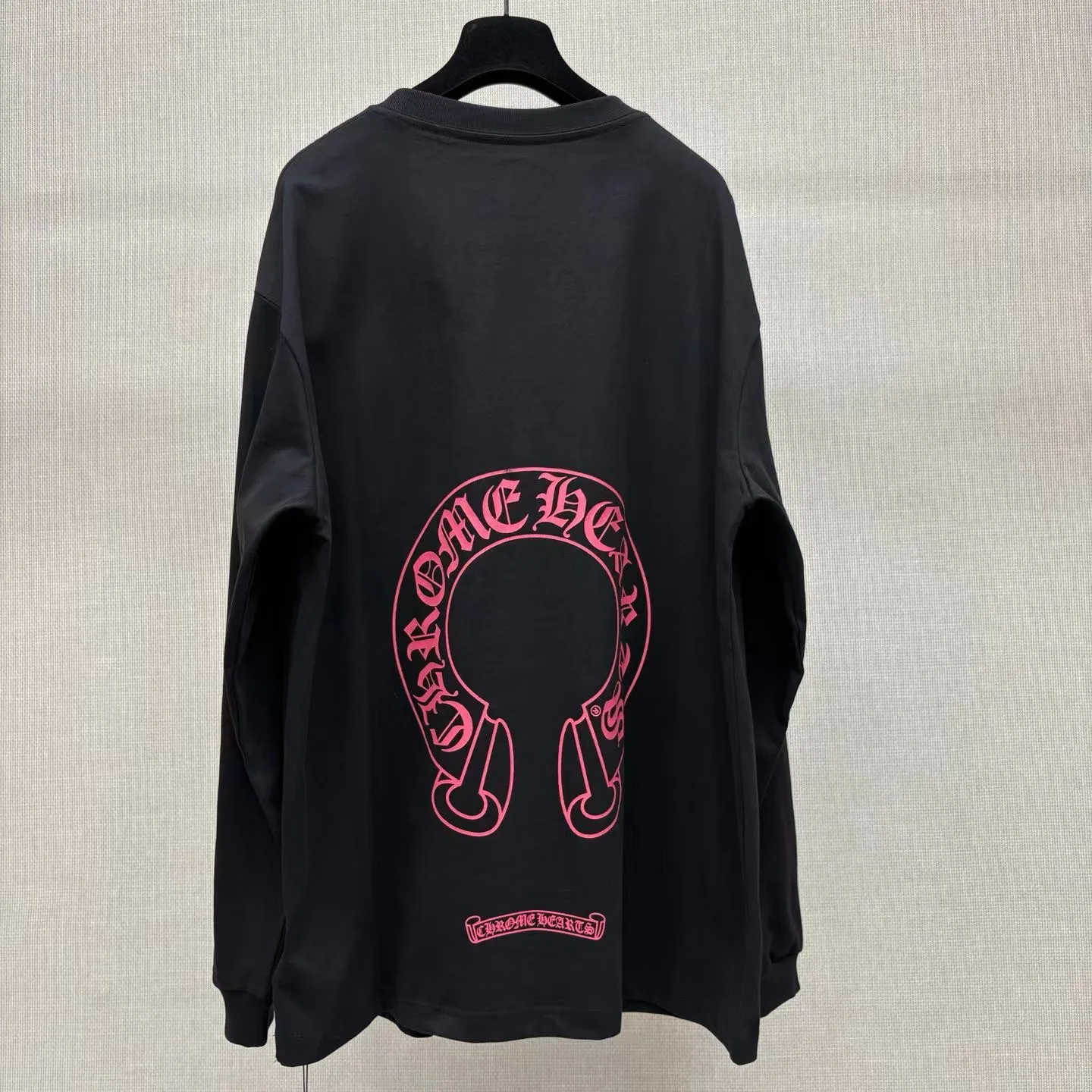 Chrome Hearts Floral Horseshoe Long Sleeve T-Shirt (Black/Pink) — ビュー 4