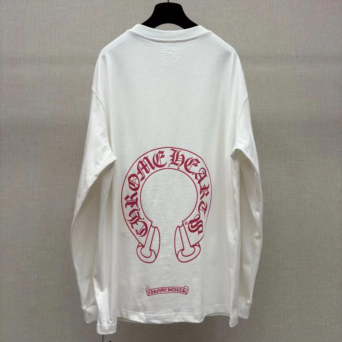 Chrome Hearts Floral Horseshoe Long Sleeve T-Shirt (White/Red) — ビュー 3