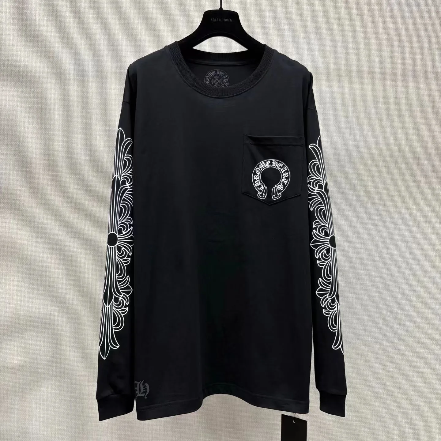 Chrome Hearts Horseshoe Floral Thermal T-shirt (Black)