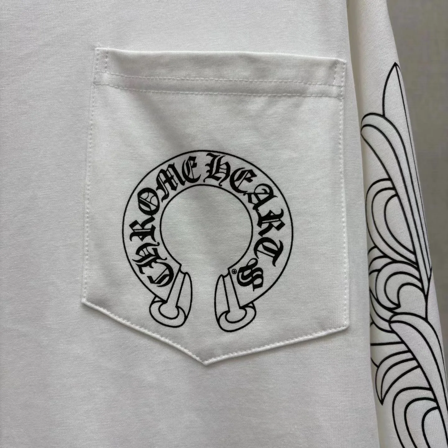 Chrome Hearts Horseshoe Floral Thermal T-shirt (White) — 图 3