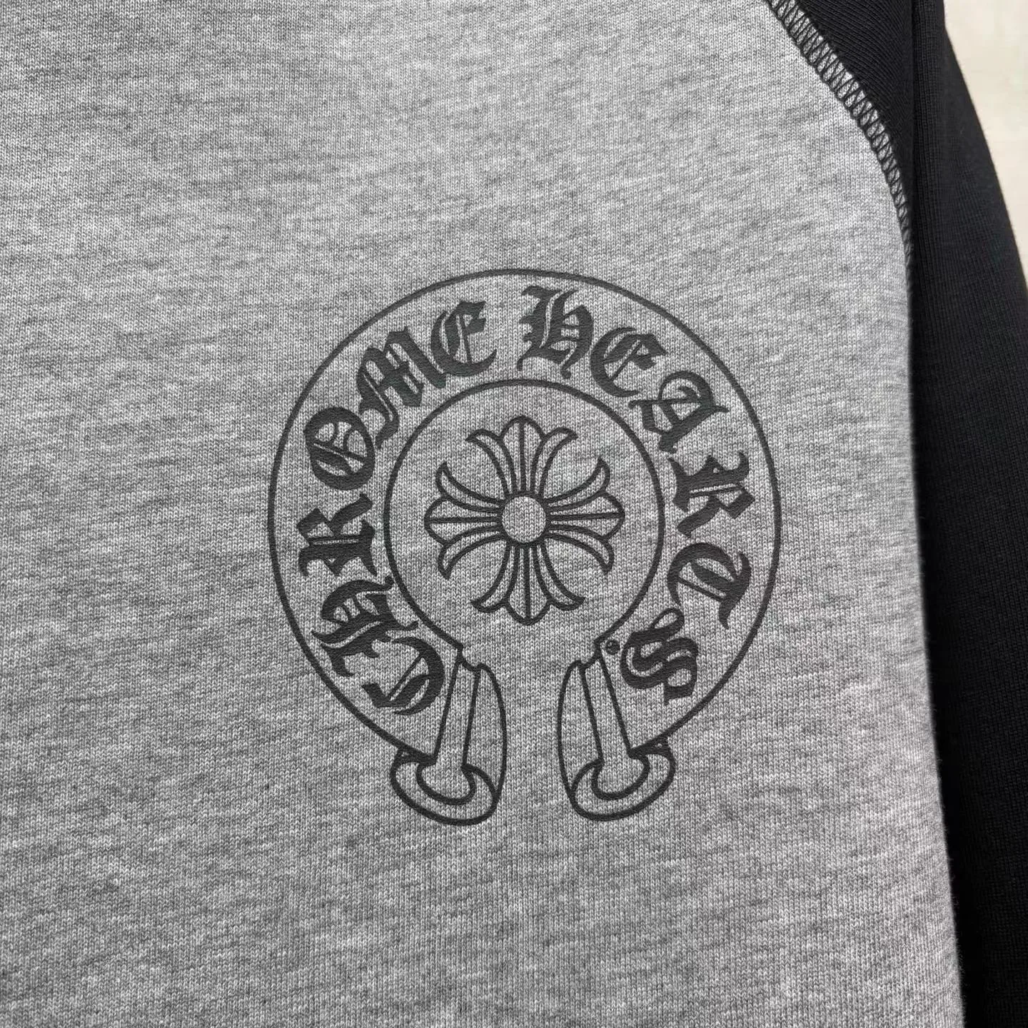Chrome Hearts Horseshoe Logo Long Sleeve T Shirt (Grey/Black) — view 2