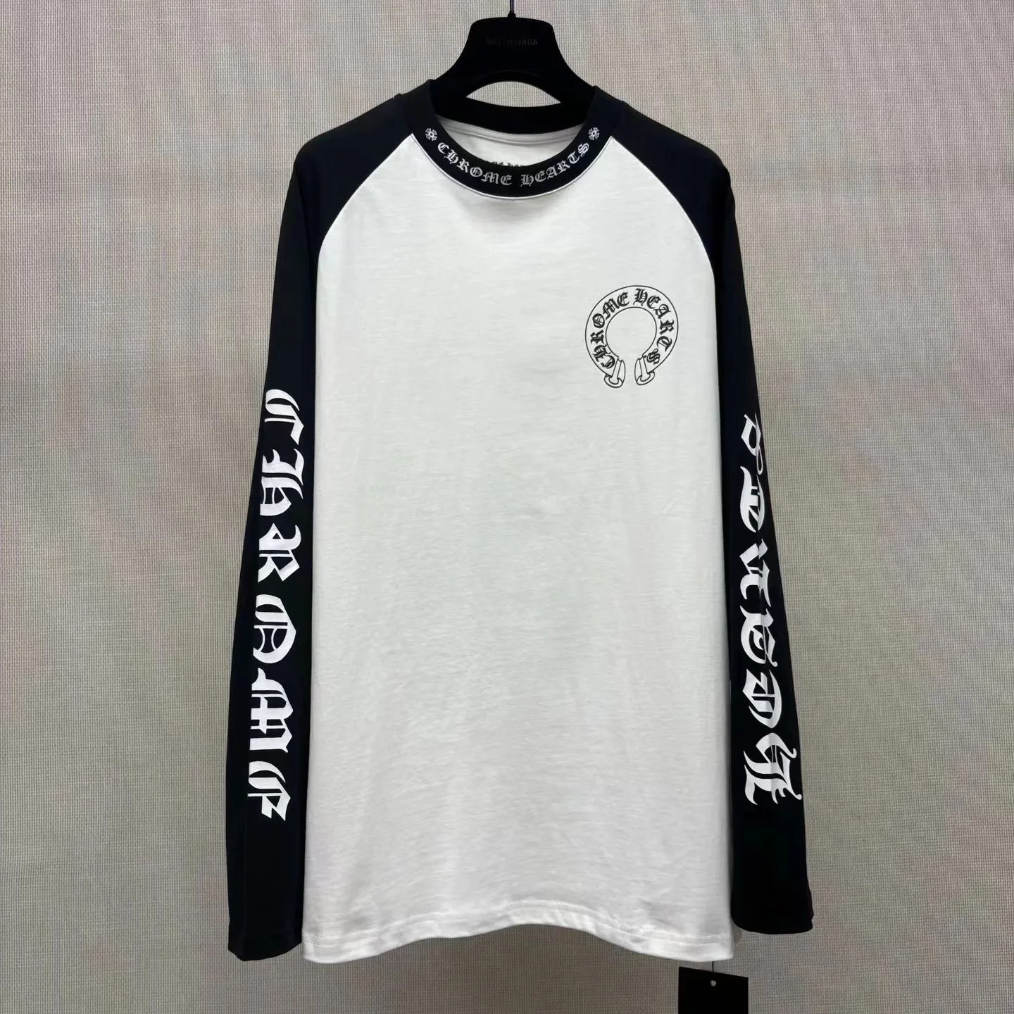 Chrome Hearts Horseshoe Logo Ringer T-Shirt (Black)