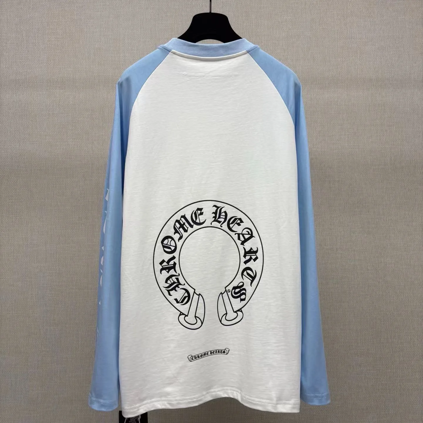 Chrome Hearts Horseshoe Logo Ringer T-Shirt (Light Blue) — ビュー 3