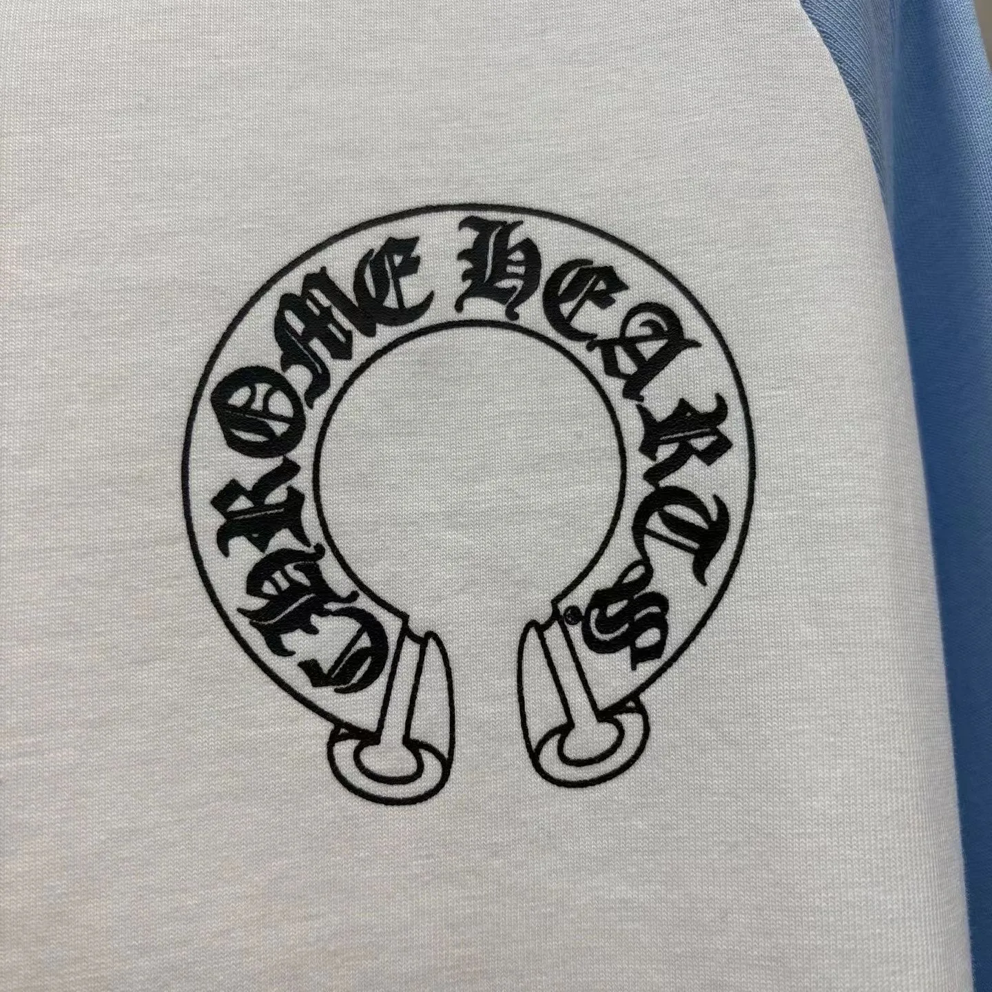 Chrome Hearts Horseshoe Logo Ringer T-Shirt (Light Blue) — ビュー 5