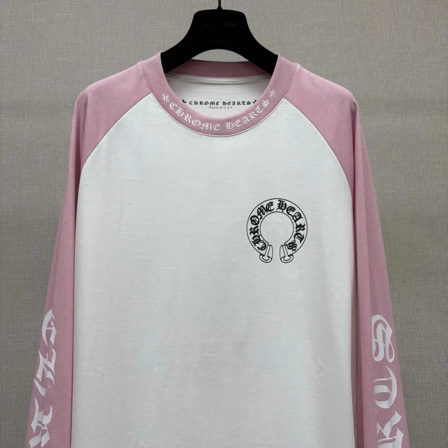 Chrome Hearts Horseshoe Logo Ringer T-Shirt (Pink) — ビュー 5