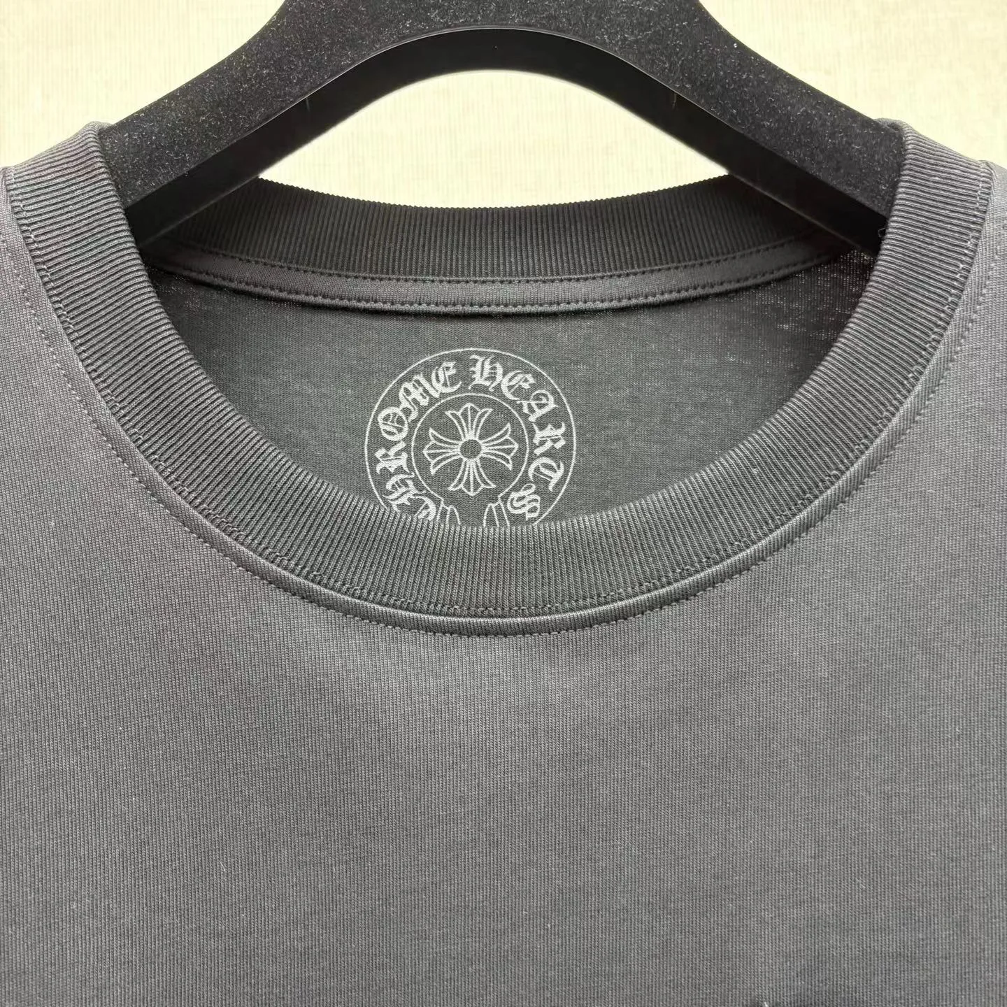 Chrome Hearts Horseshoe Pocket Logo  Long Sleeve T Shirt (Black/Blue) — 보기 5
