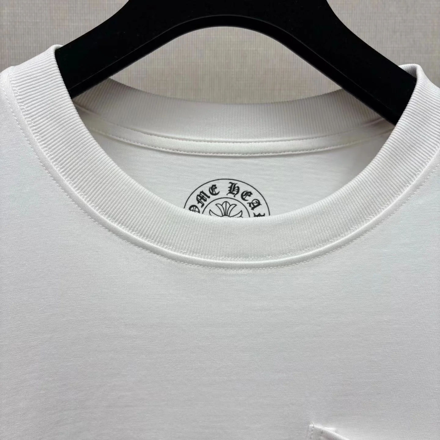 Chrome Hearts Horseshoe Pocket Logo  Long Sleeve T Shirt (White/Blue) — 图 5