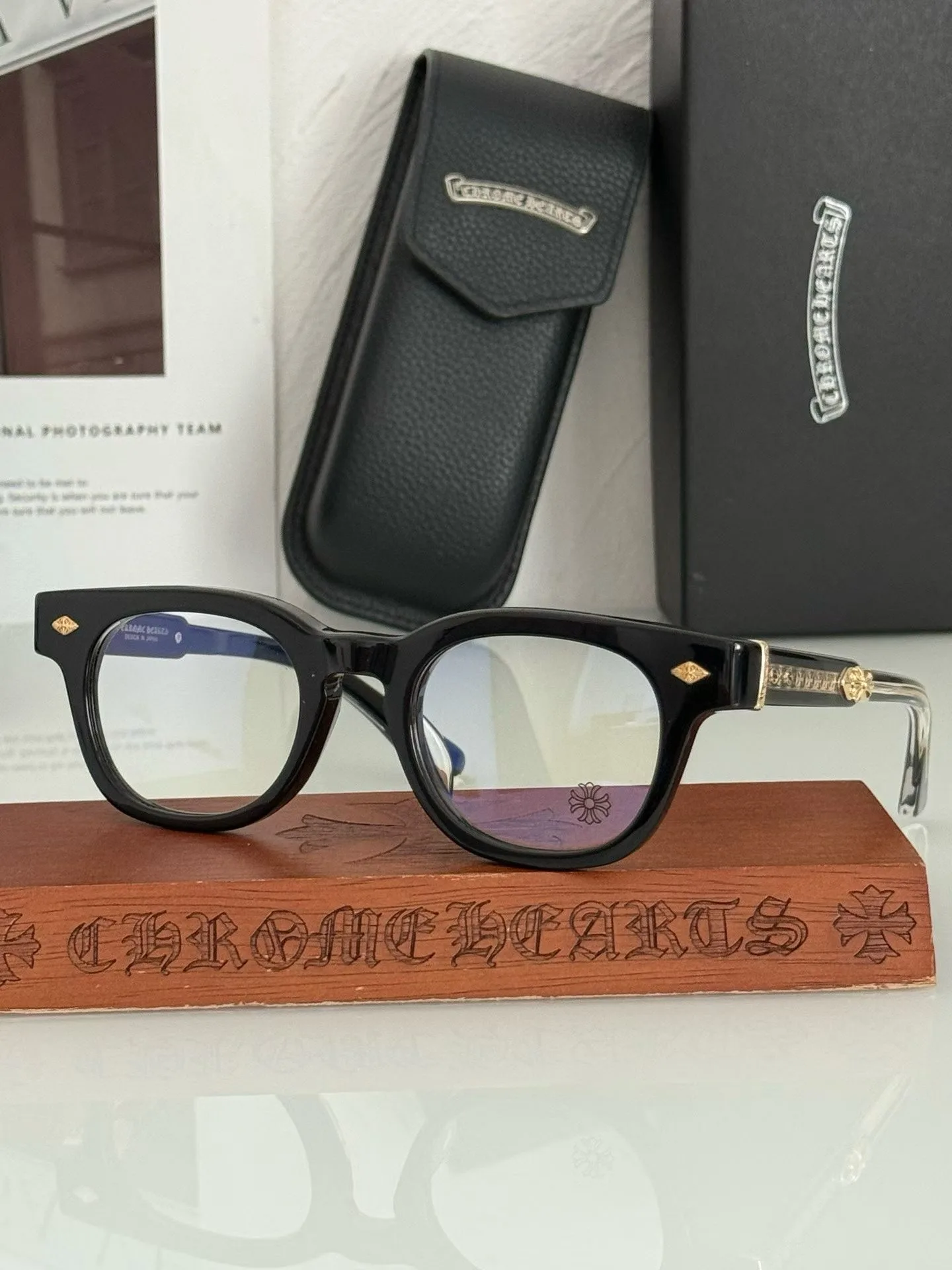 Chrome Hearts 'JENNA TAIL YEA' Glasses (Black/Gold)