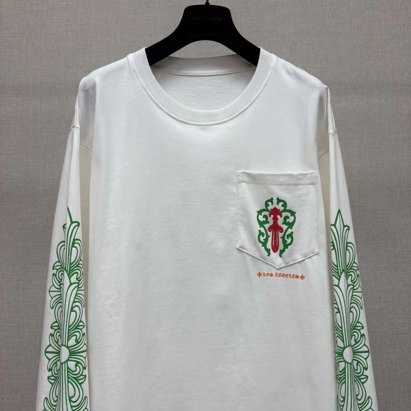 Chrome Hearts Los Angeles Dagger Long Sleeve T-Shirt (White) — 보기 2