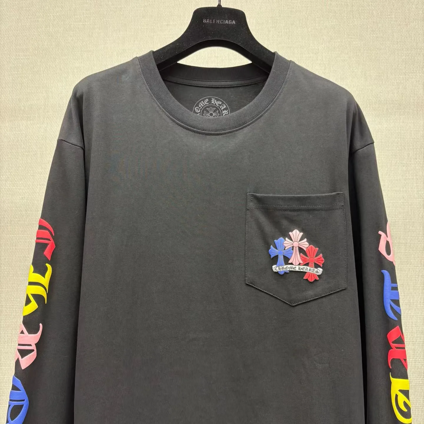 Chrome Hearts Multi Color Cross Long Sleeve Tee (Black) — ビュー 2