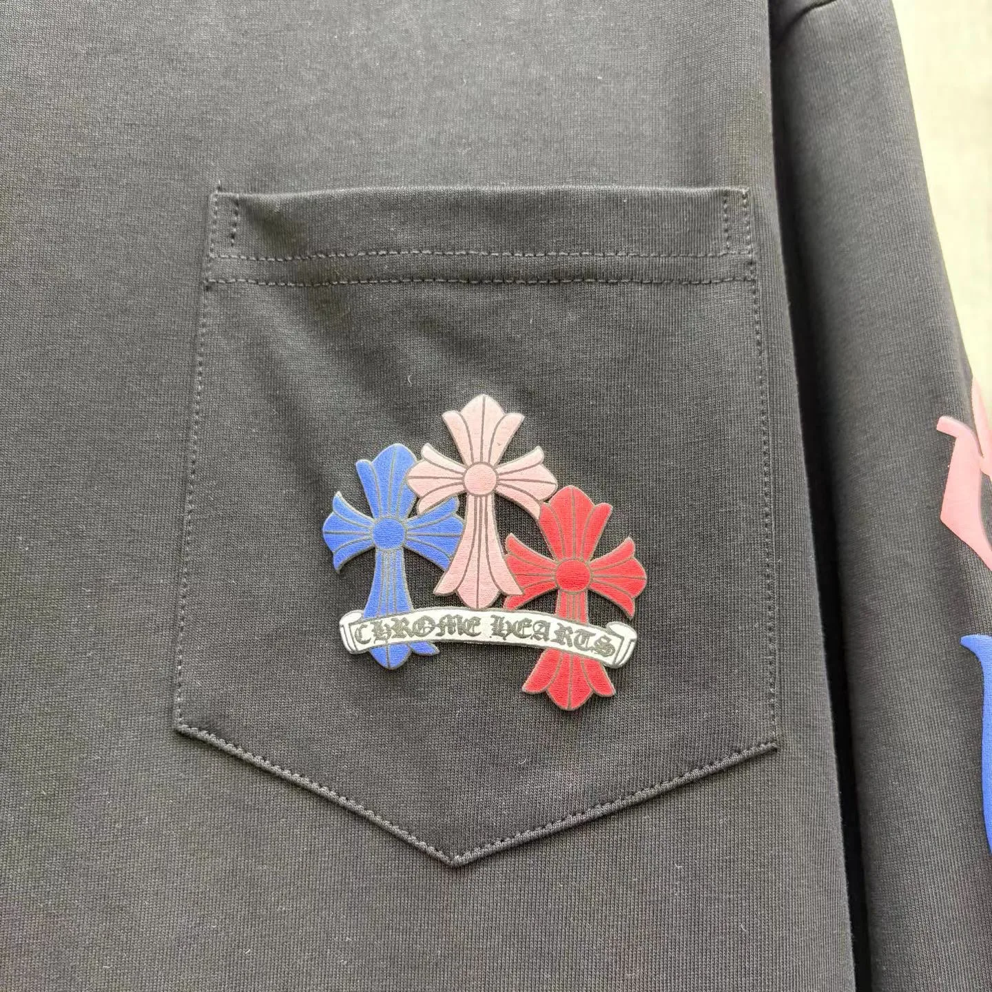 Chrome Hearts Multi Color Cross Long Sleeve Tee (Black) — ビュー 3