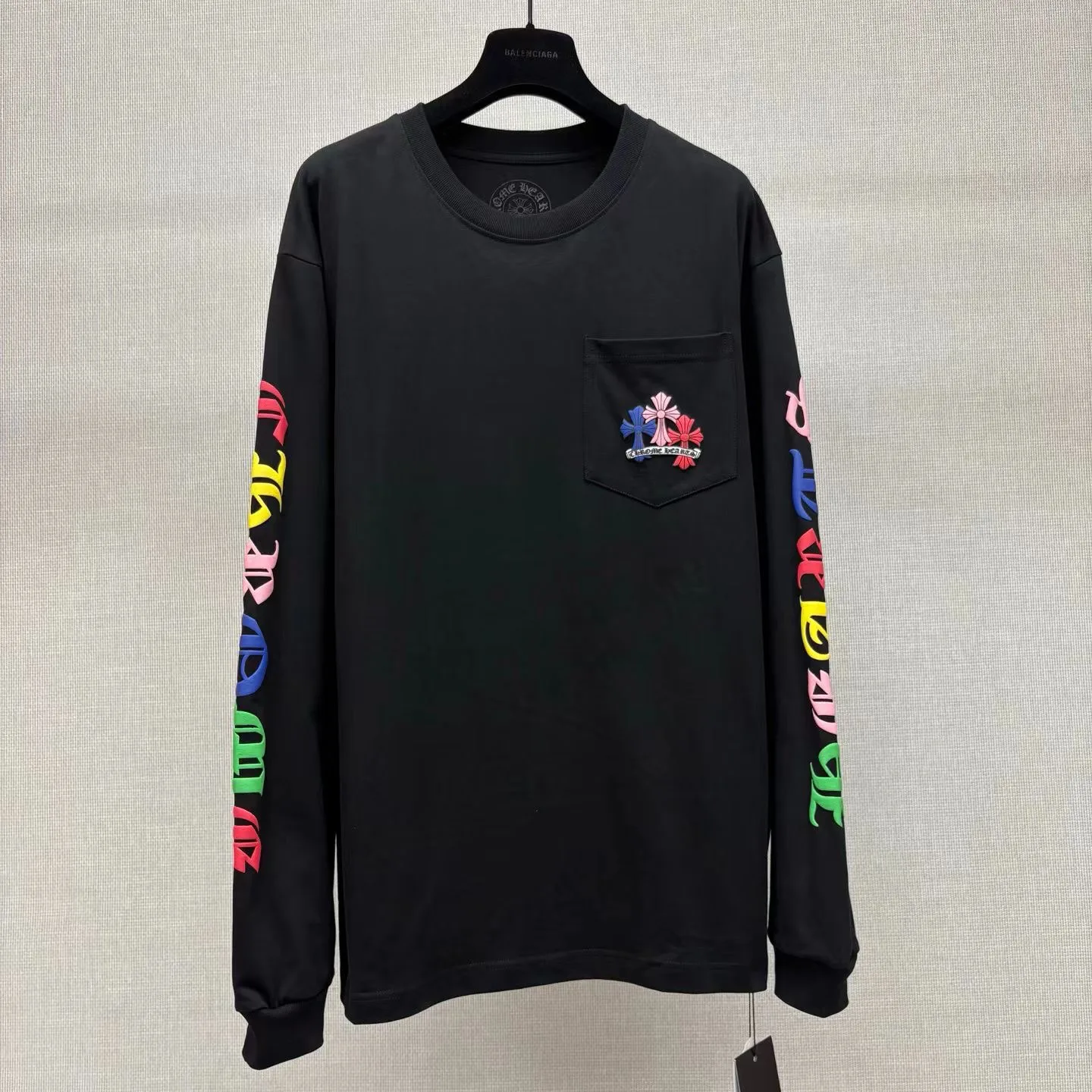 Chrome Hearts Multi Color Cross Long Sleeve Tee (Black)