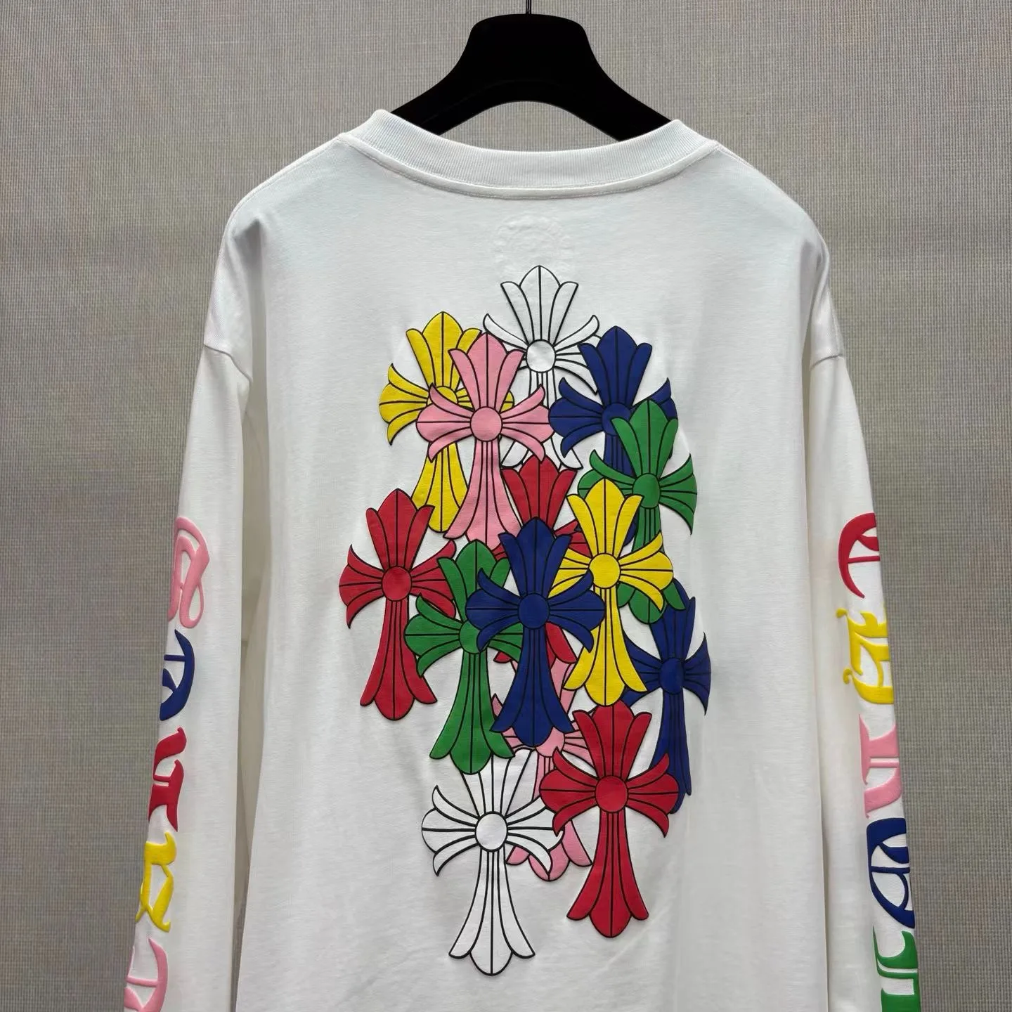 Chrome Hearts Multi Color Cross Long Sleeve Tee (White) — ビュー 2