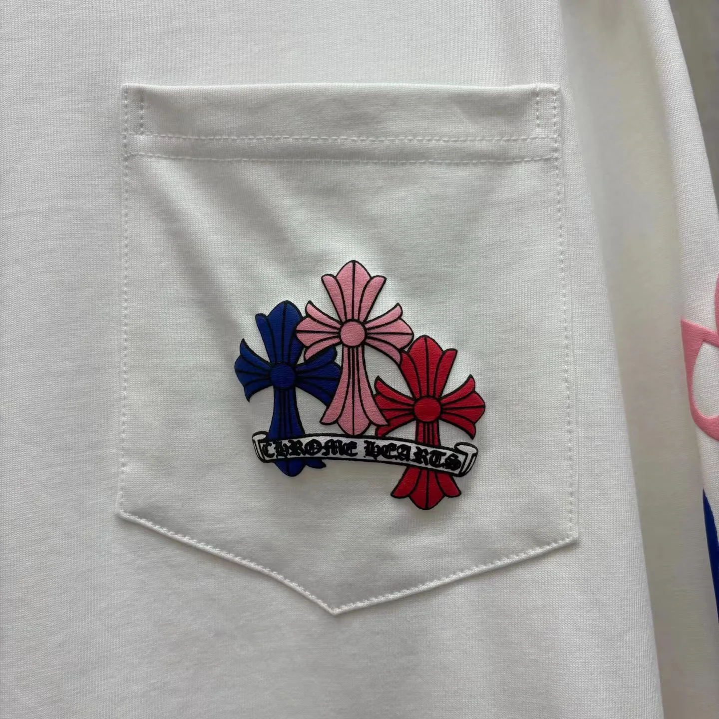 Chrome Hearts Multi Color Cross Long Sleeve Tee (White) — ビュー 6