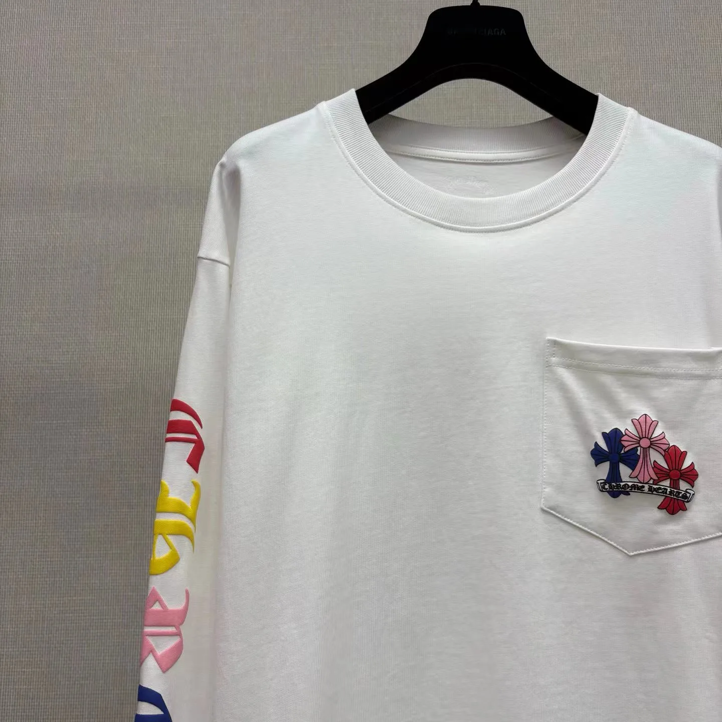 Chrome Hearts Multi Color Cross Long Sleeve Tee (White) — ビュー 7
