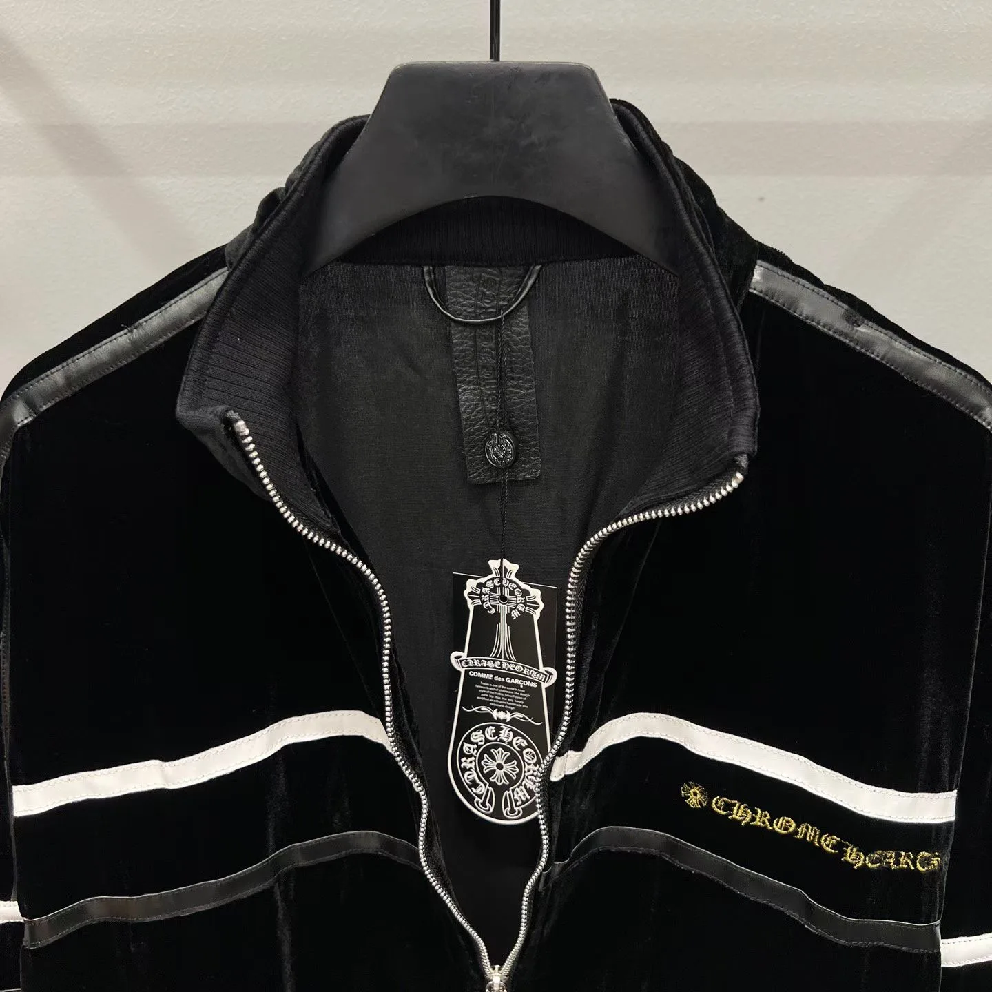 Chrome Hearts Navy Velour Jacket  — ビュー 3
