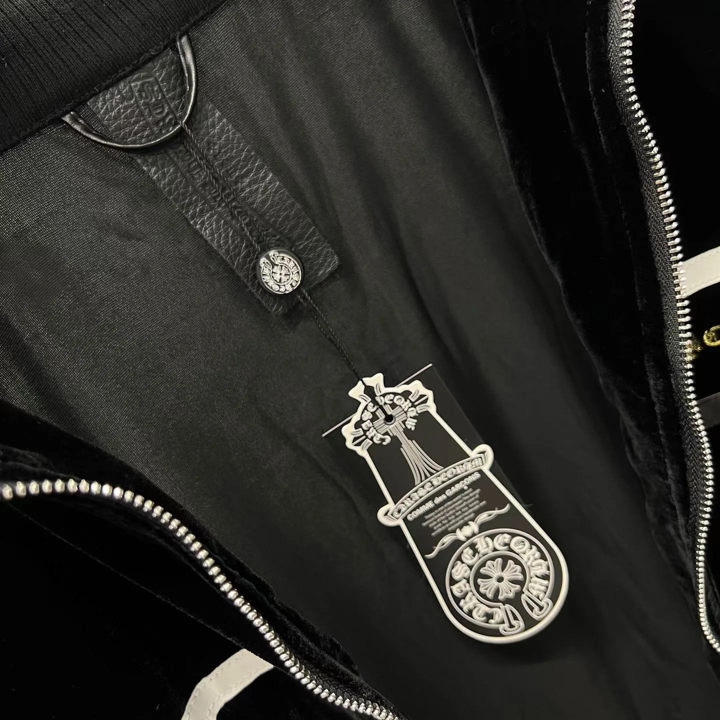 Chrome Hearts Navy Velour Jacket  — ビュー 7