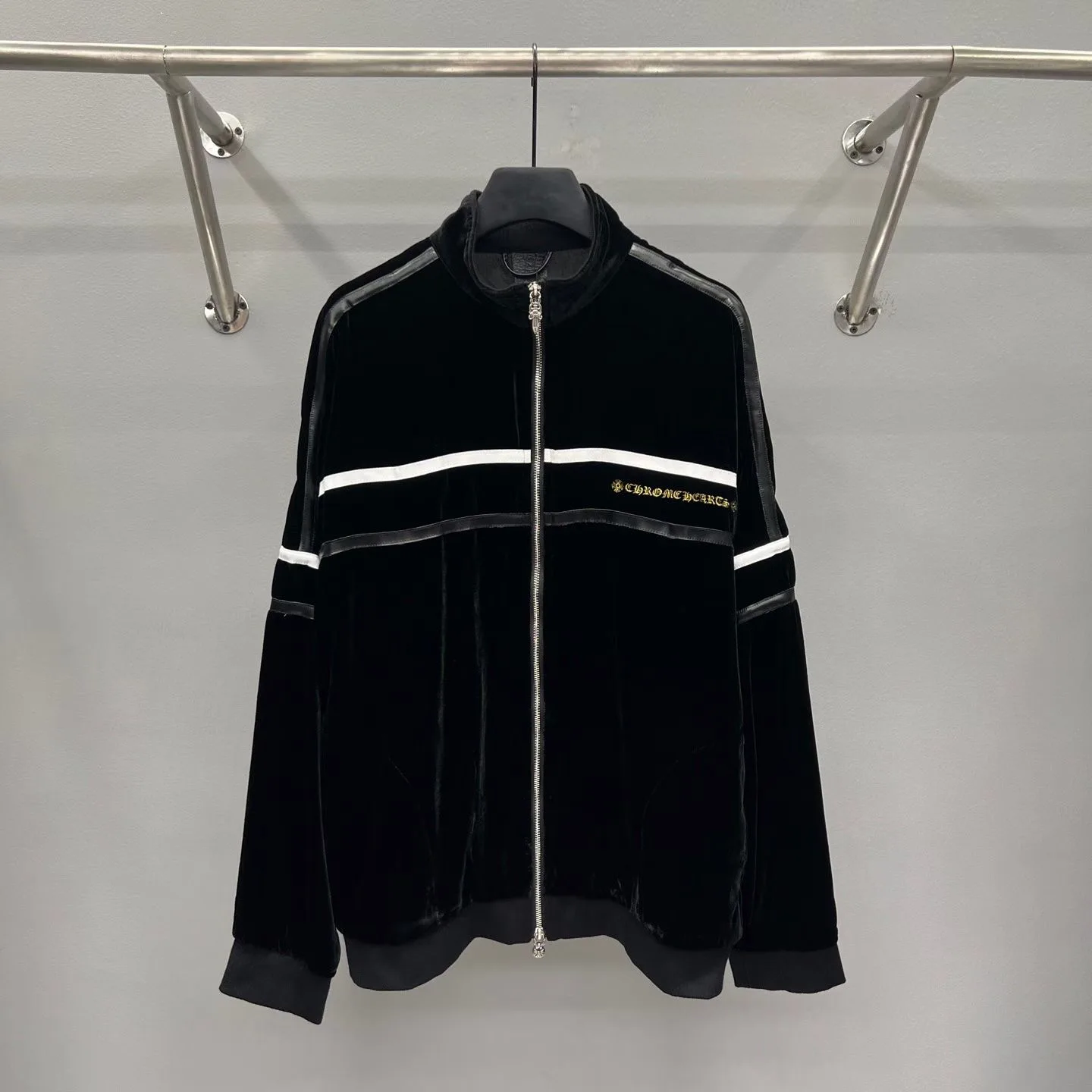 Chrome Hearts Navy Velour Jacket