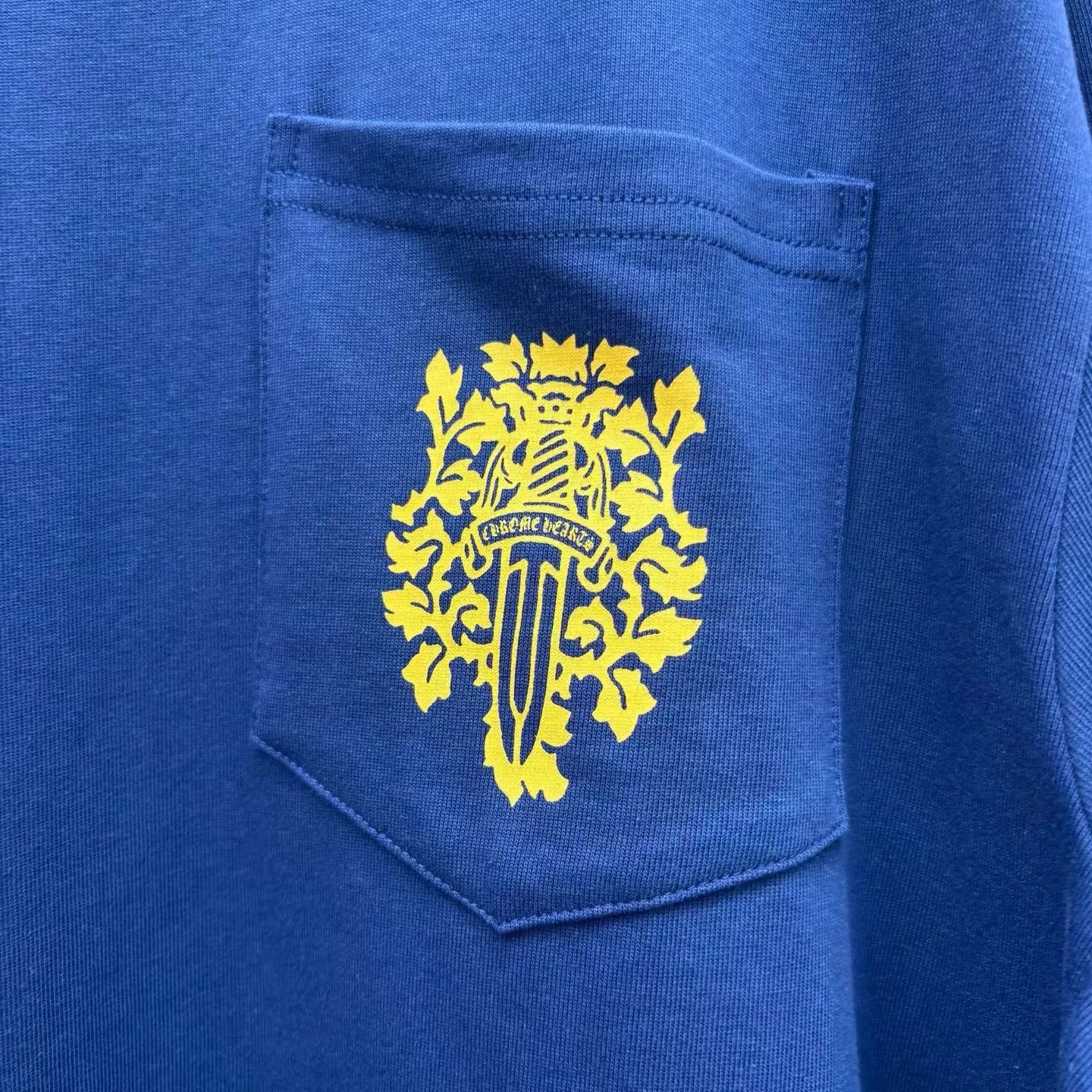 Chrome Hearts Yellow on Navy Blue Dagger Long Sleeve — 보기 5