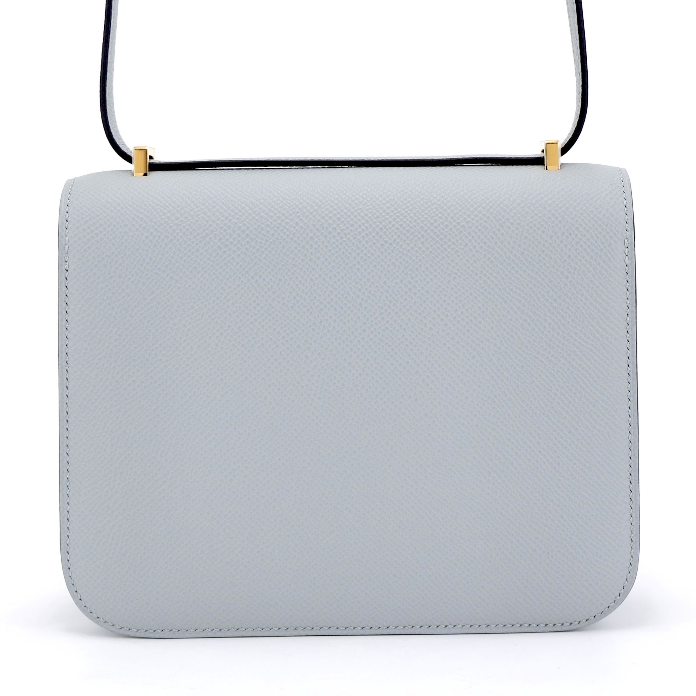 Hermès Constance Mini 19 Epsom (France) Bleu Glacier (8U) Gold — view 2