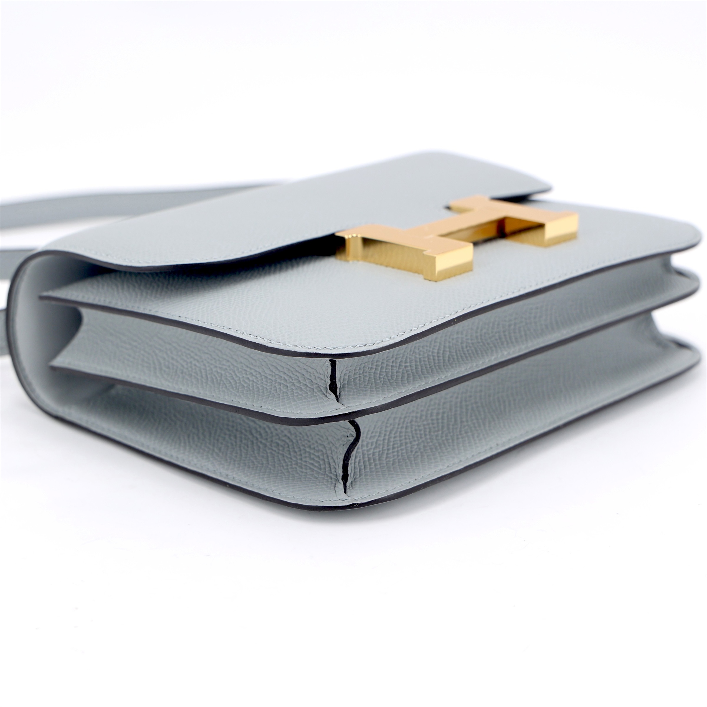 Hermès Constance Mini 19 Epsom (France) Bleu Glacier (8U) Gold — view 3