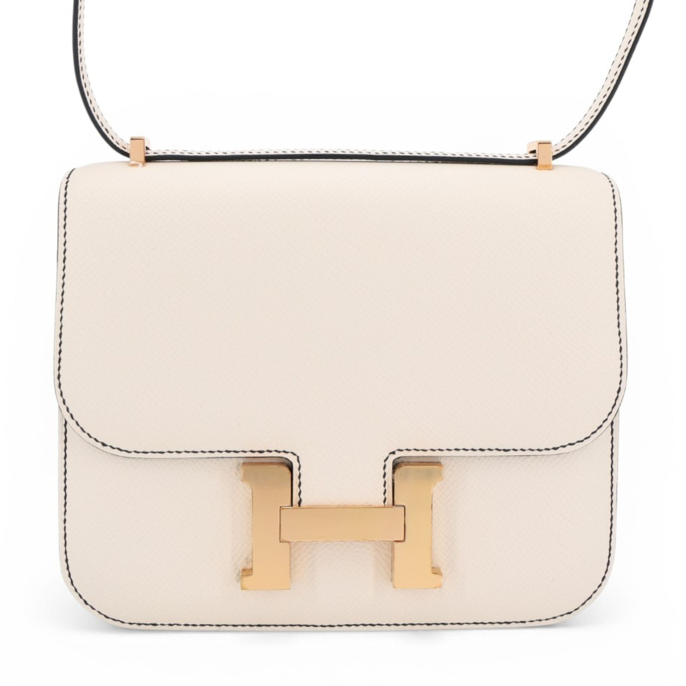 Hermès Constance Mini 19 Epsom (France) Craie (10) Rose Gold