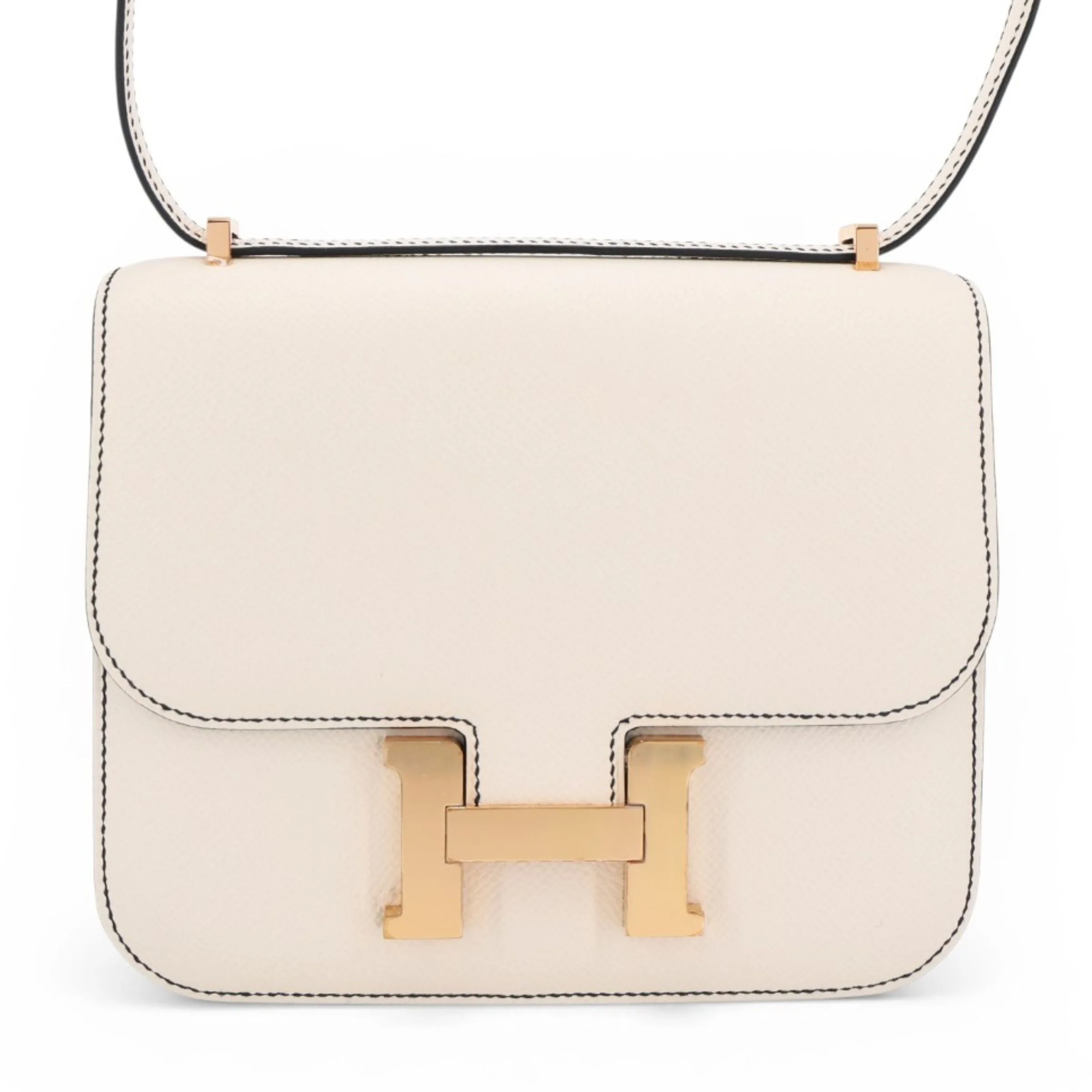 Hermès Constance Mini 19 Epsom (France) Craie (10) Rose Gold