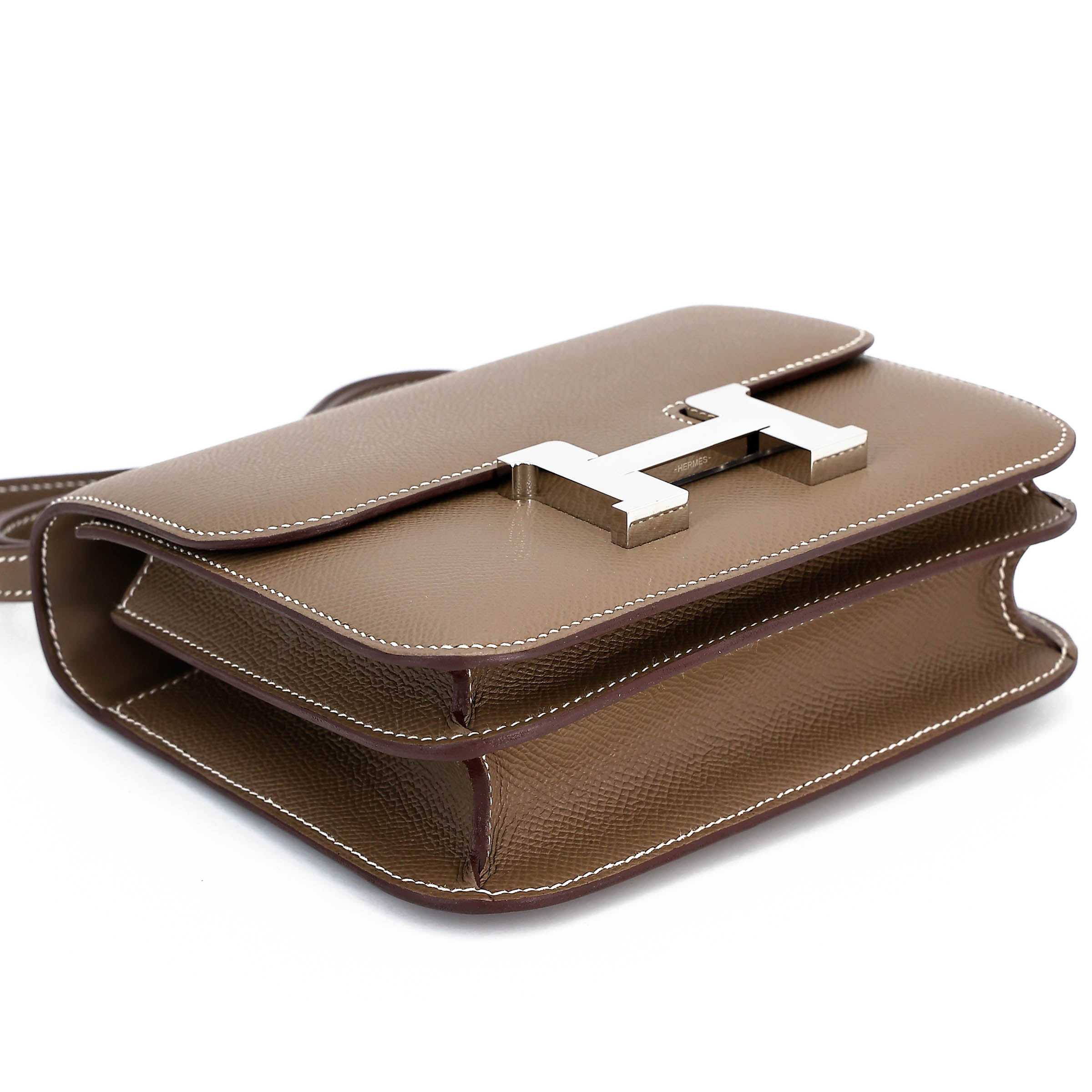 Hermès Constance Mini 19 Epsom (France) Etoupe (18) Palladium — view 3