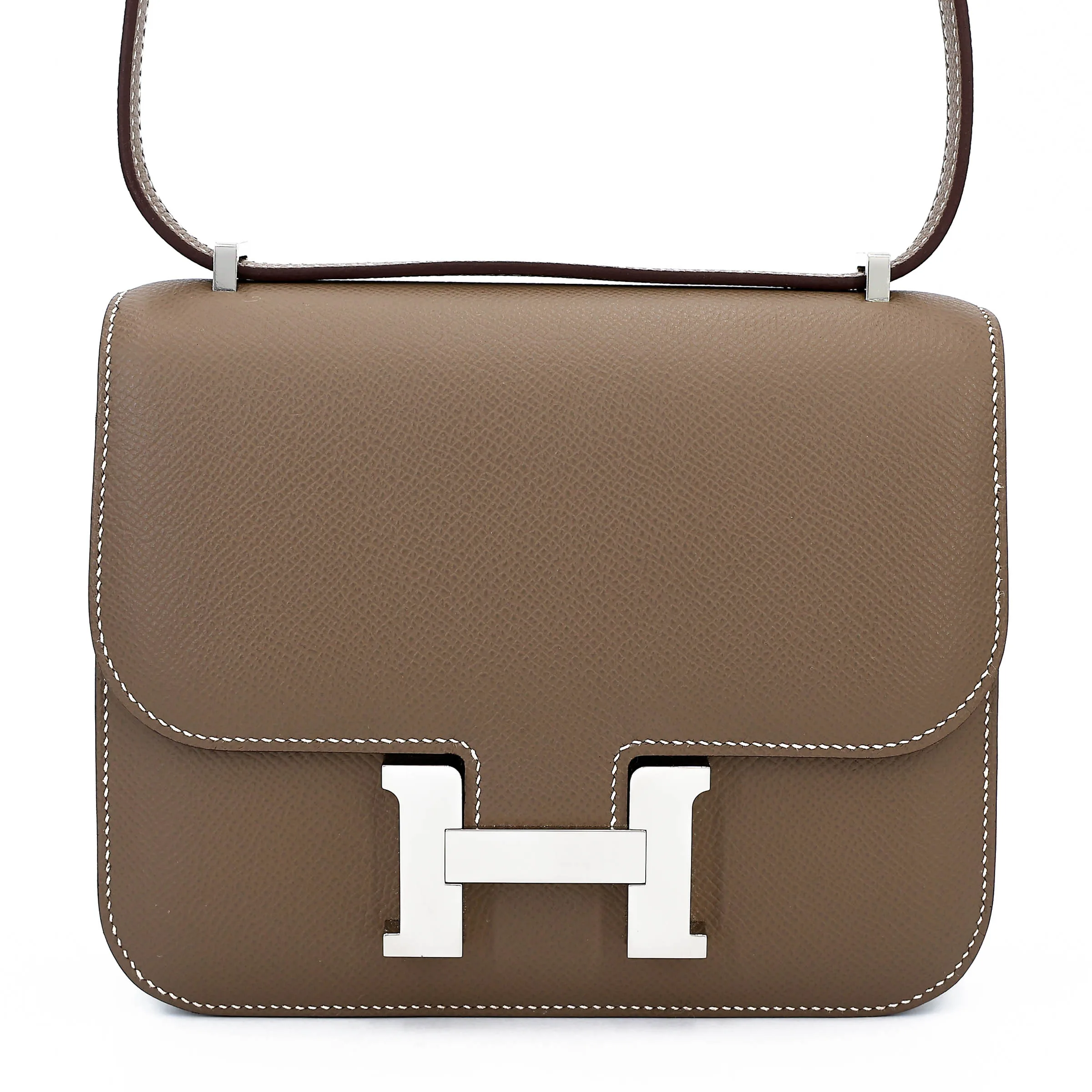 Hermès Constance Mini 19 Epsom (France) Étoupe (18) Palladium