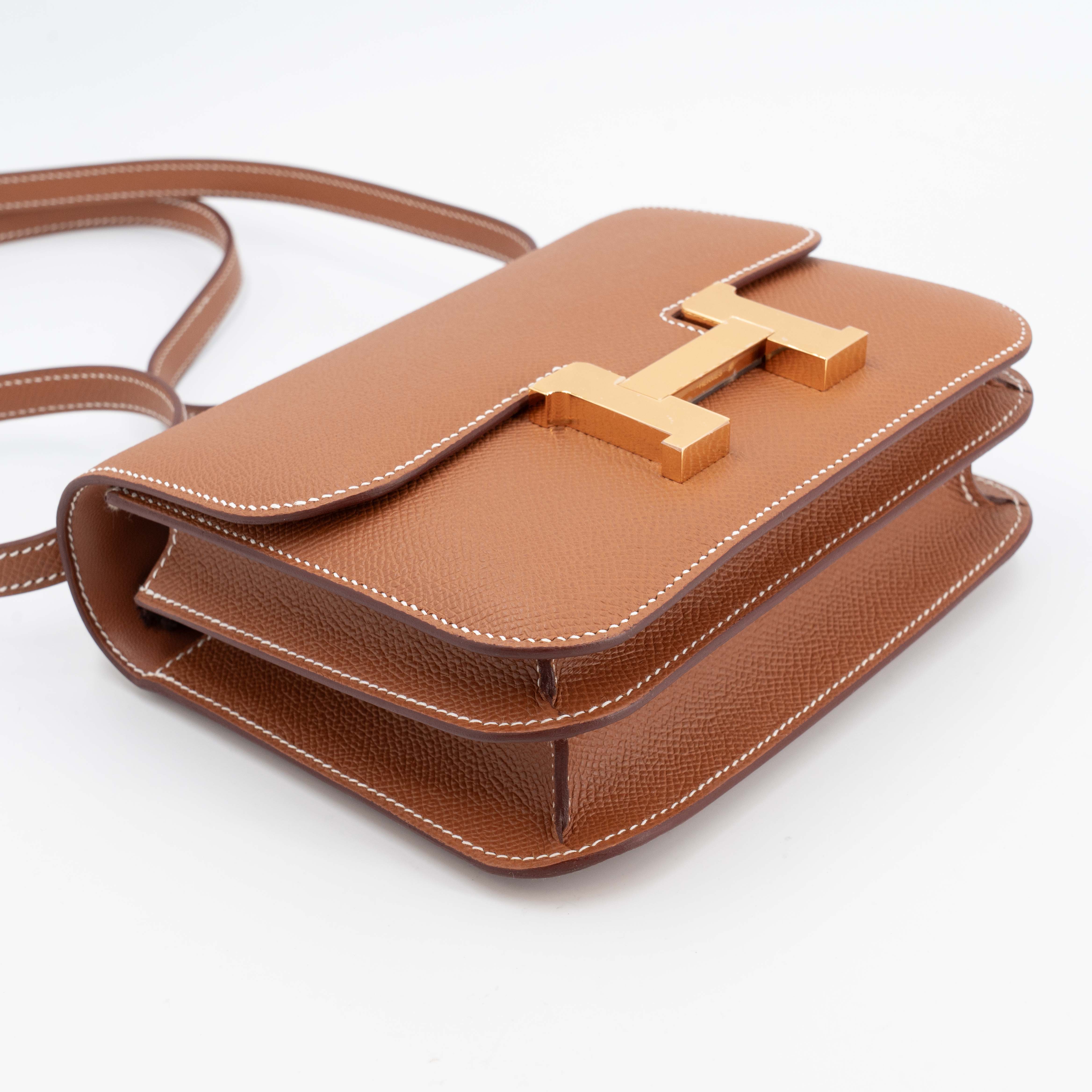Hermès Constance Mini 19 Epsom (France) Gold (37) Gold — view 3