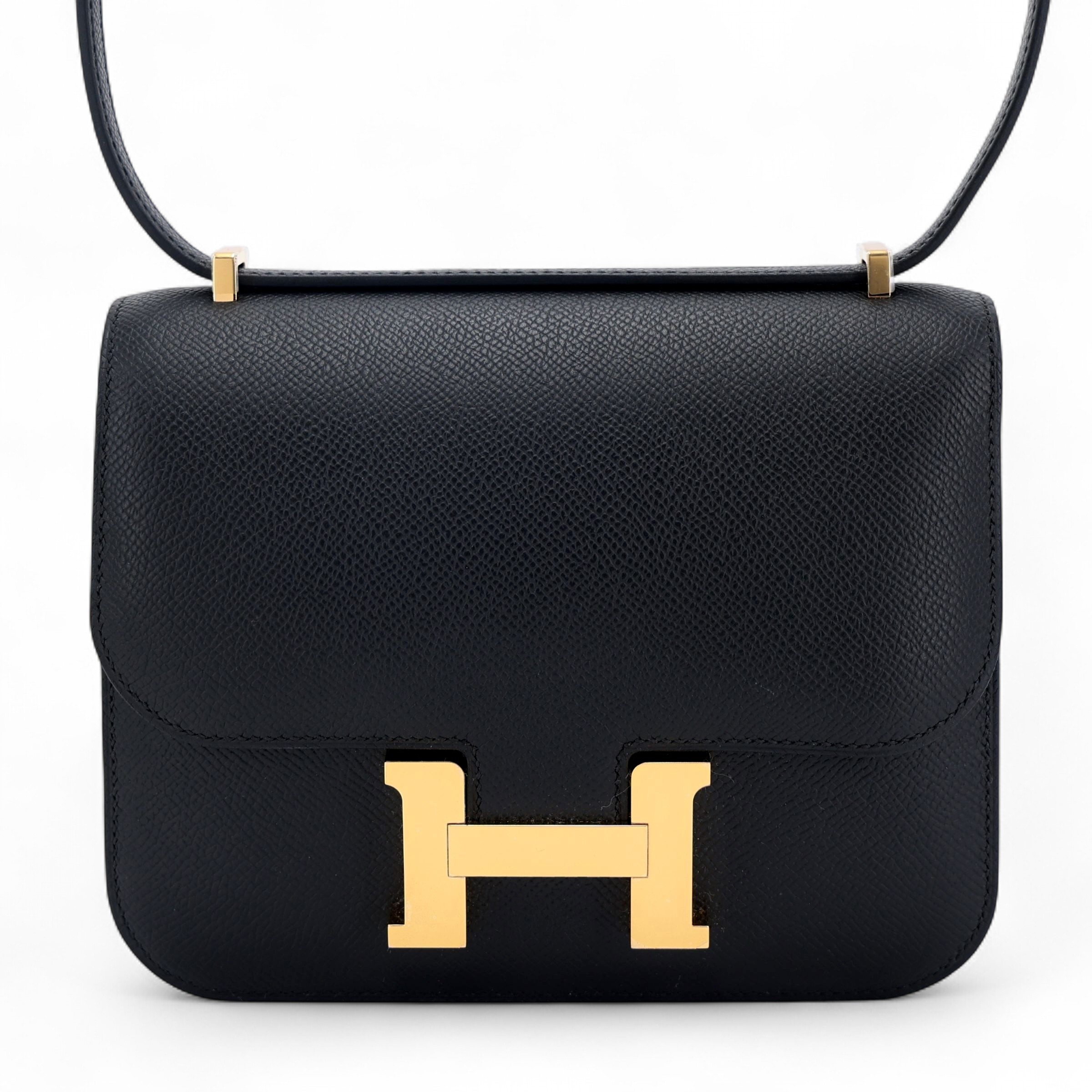 Hermès Constance Mini 19 Epsom (France) Noir (89) Gold