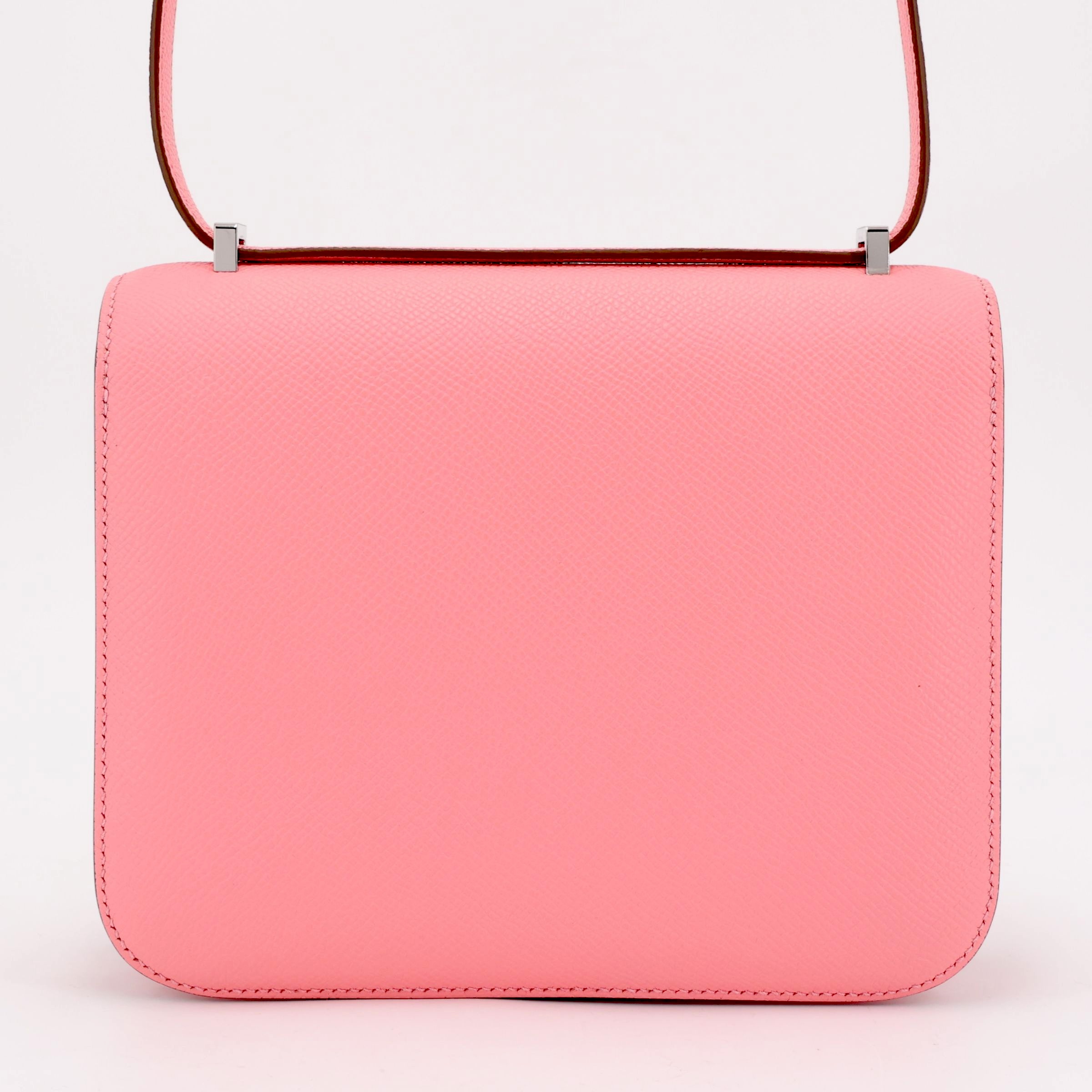 Hermès Constance Mini 19 Epsom (France) Rose Confetti (1Q) Palladium — view 2