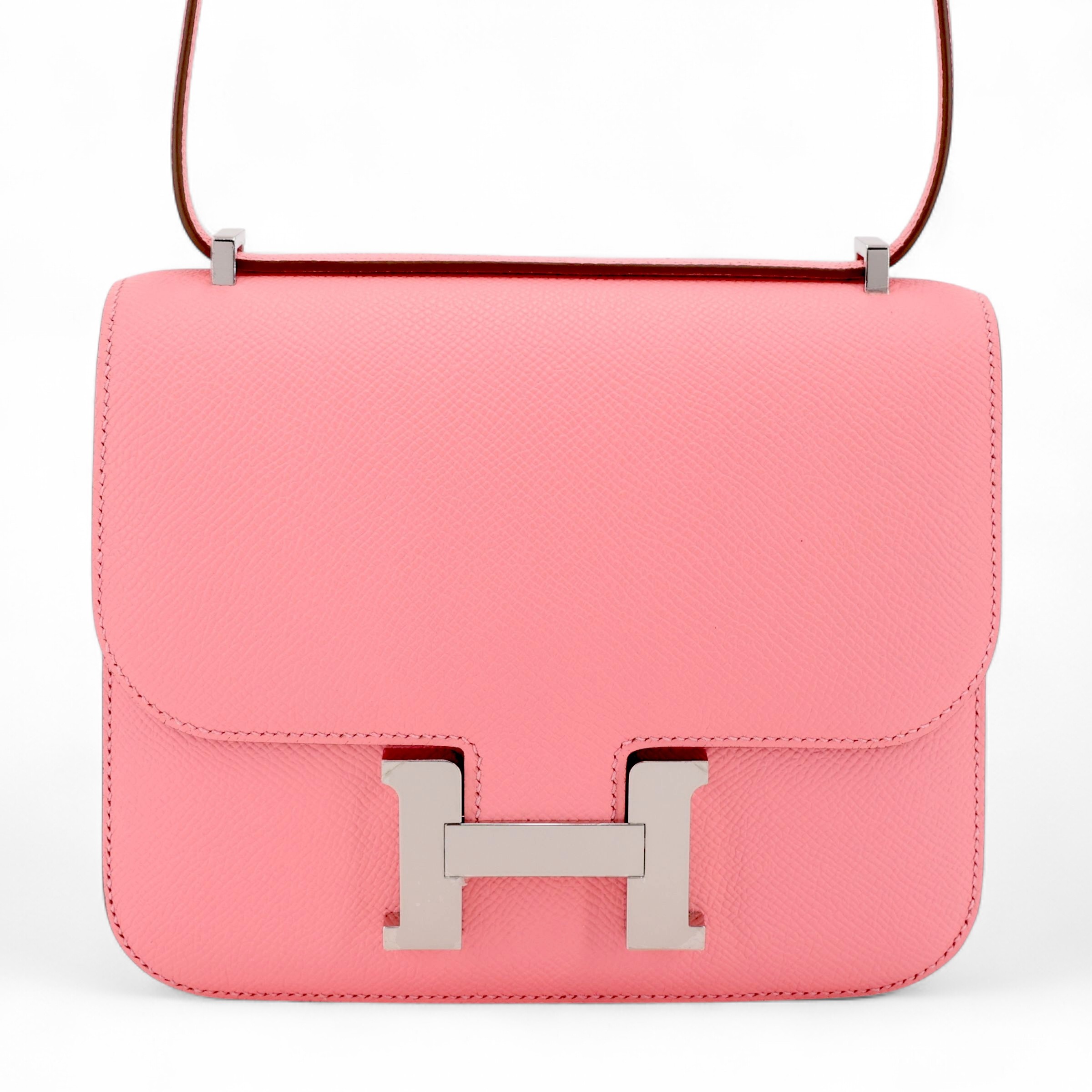 Hermès Constance Mini 19 Epsom (France) Rose Confetti (1Q) Palladium