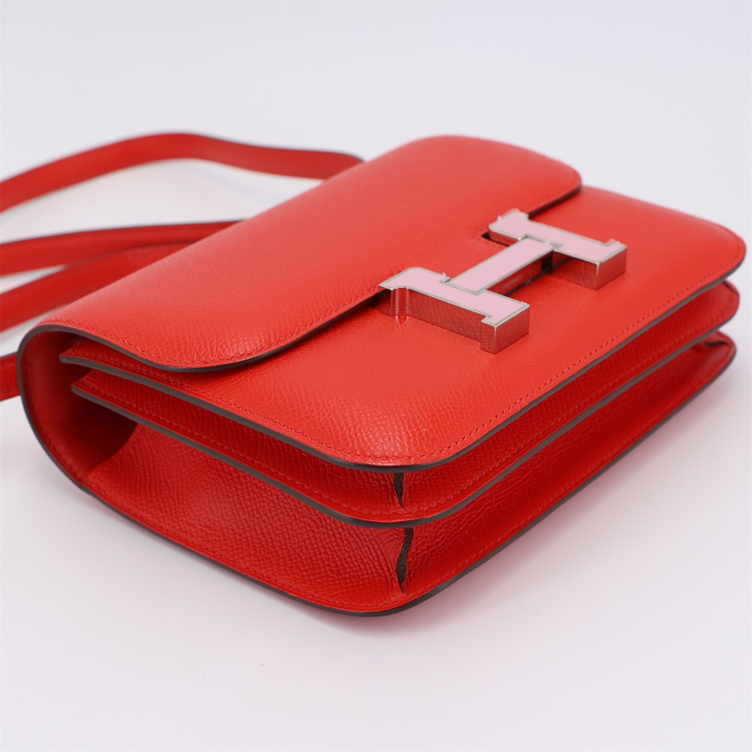 Hermès Constance Mini 19 Epsom (France) Rouge de Coeur (S3) Palladium — view 3