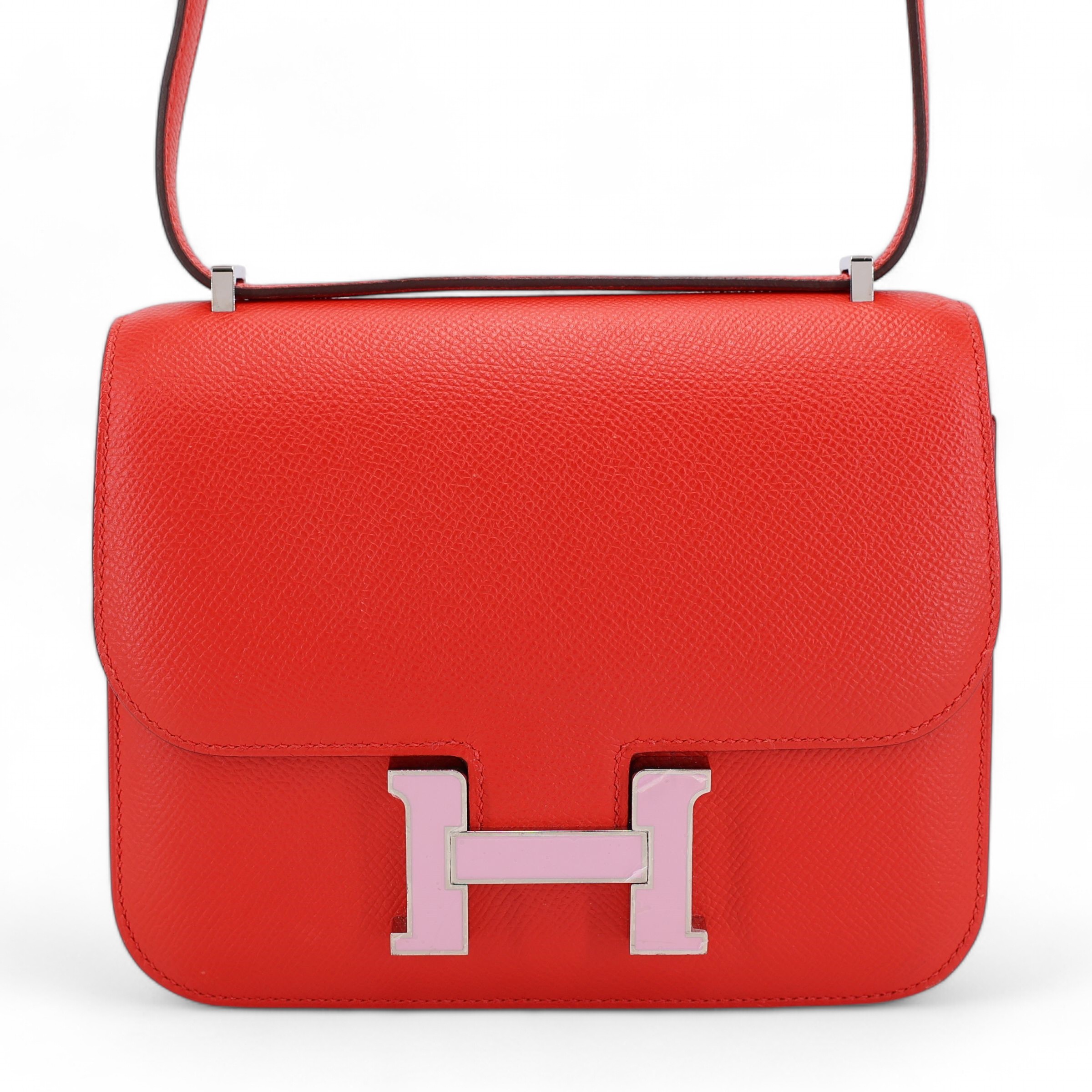 Hermès Constance Mini 19 Epsom (France) Rouge de Coeur (S3) Palladium
