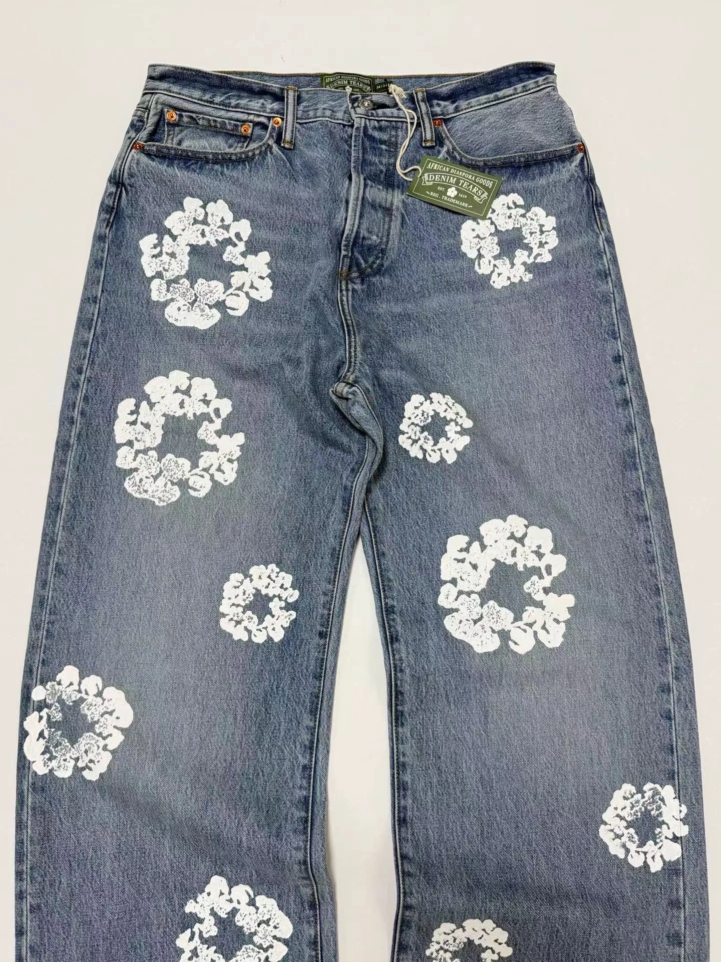 Denim Tears Baggy Cotton Wreath Denim Pants (Washed Blue) — ビュー 6
