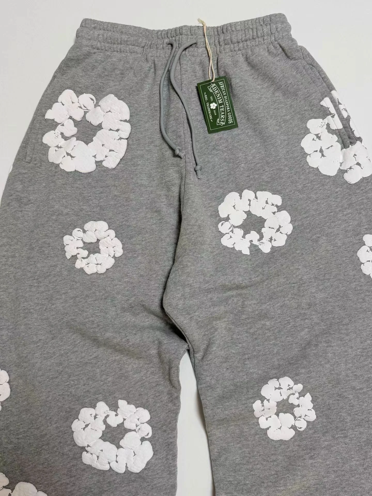 Denim Tears Cotton Wreath Baggy Sweatpants (Grey) — view 6