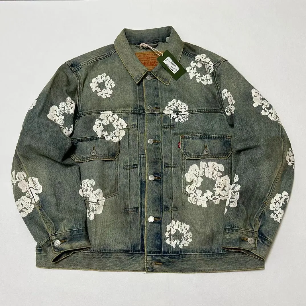 Denim Tears Dirty Wash Wreath Type 2 Denim Jacket