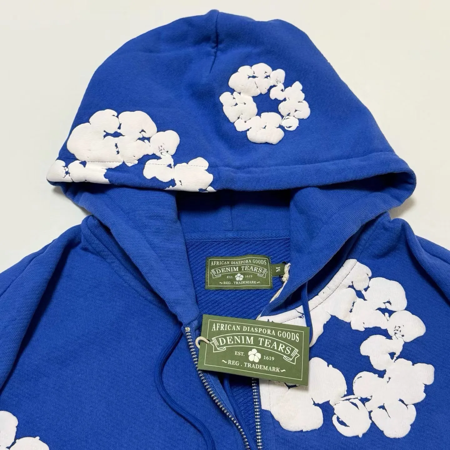 Denim Tears Wreath-Print Zip-Up Hoodie (Blue) — 圖 7