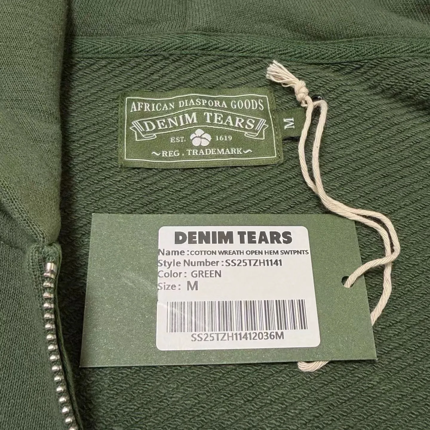 Denim Tears Wreath-Print Zip-Up Hoodie (Green) — 보기 3