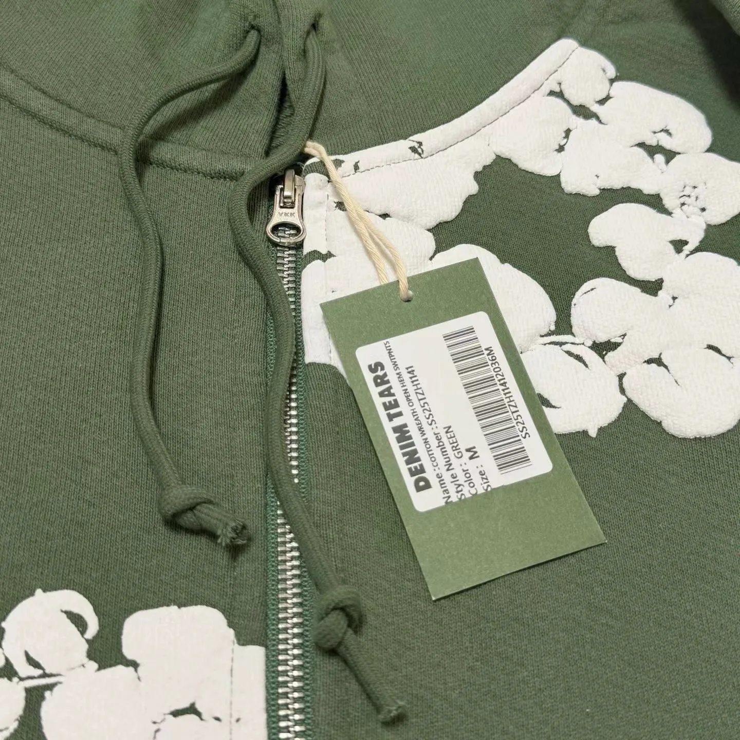 Denim Tears Wreath-Print Zip-Up Hoodie (Green) — 보기 5