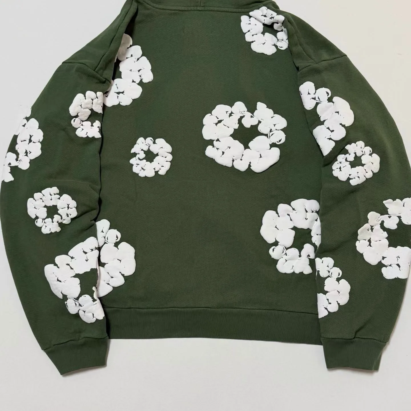 Denim Tears Wreath-Print Zip-Up Hoodie (Green) — 보기 6