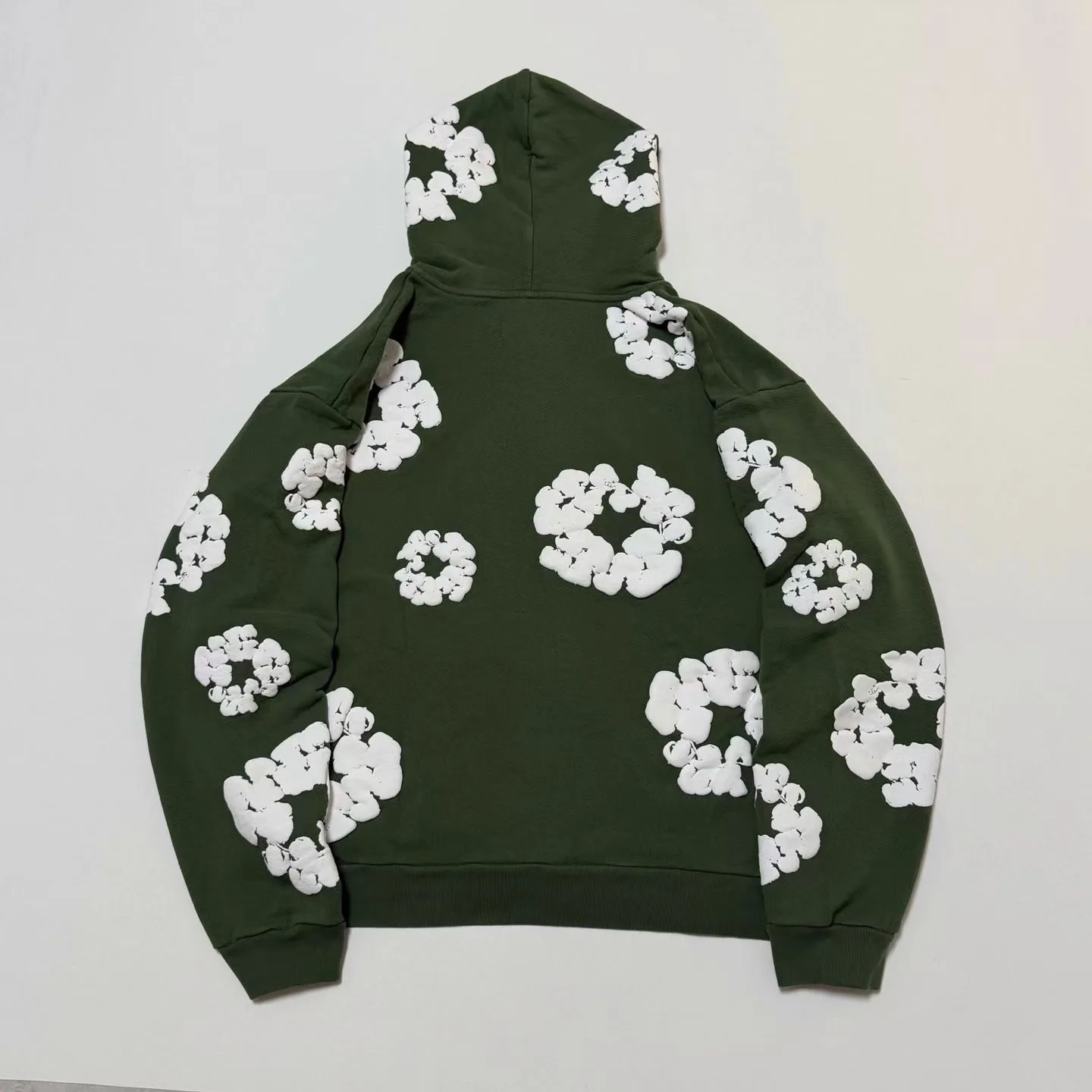 Denim Tears Wreath-Print Zip-Up Hoodie (Green) — 보기 7