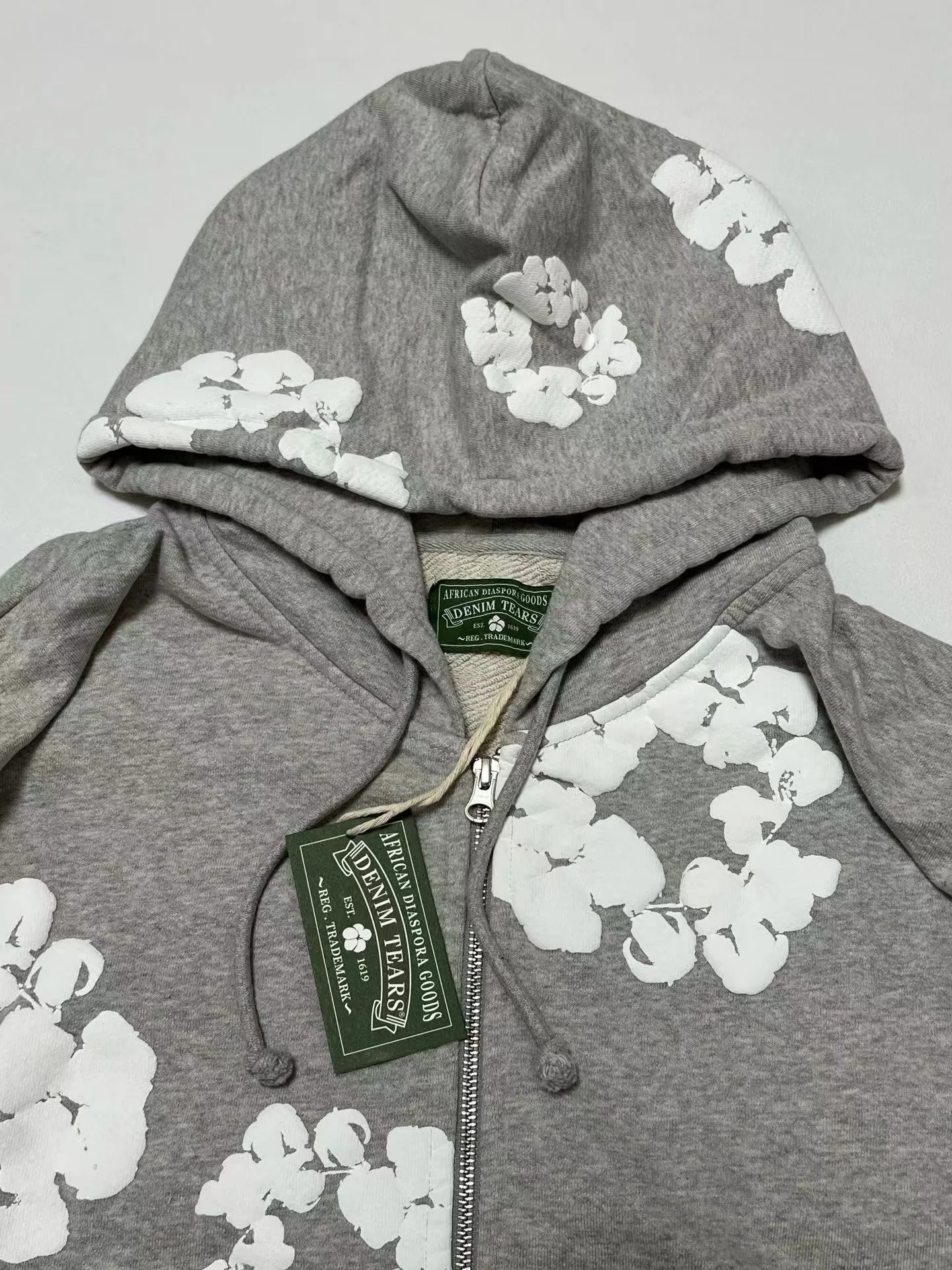 Denim Tears Wreath-Print Zip-Up Hoodie (Grey) — ビュー 5