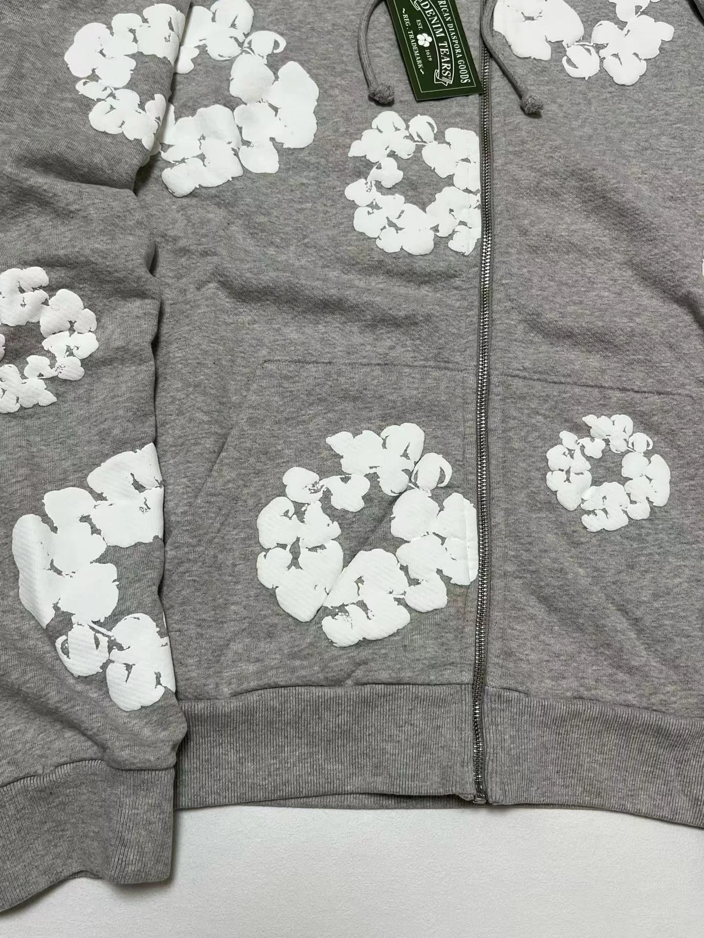 Denim Tears Wreath-Print Zip-Up Hoodie (Grey) — ビュー 6