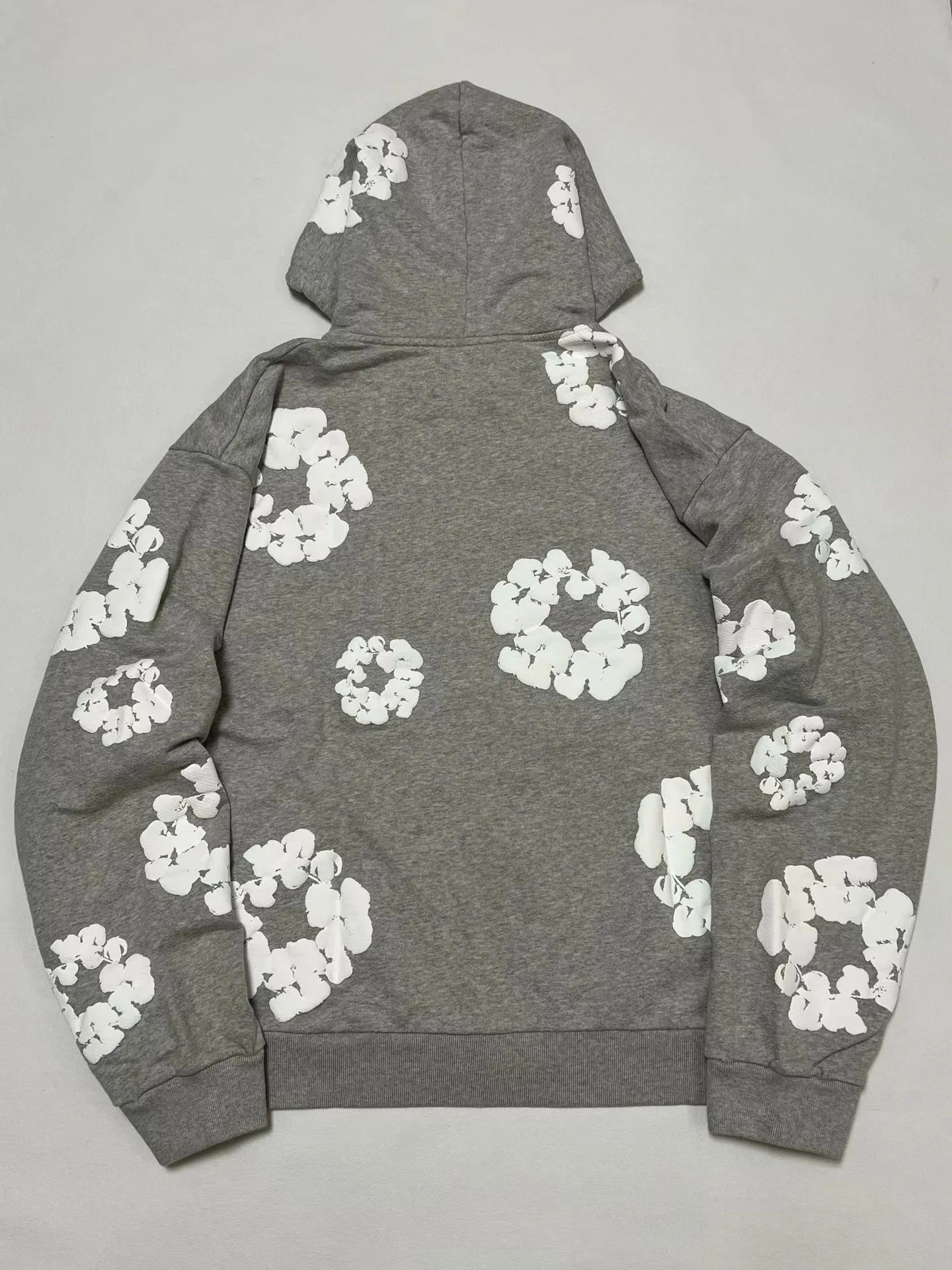 Denim Tears Wreath-Print Zip-Up Hoodie (Grey) — ビュー 7
