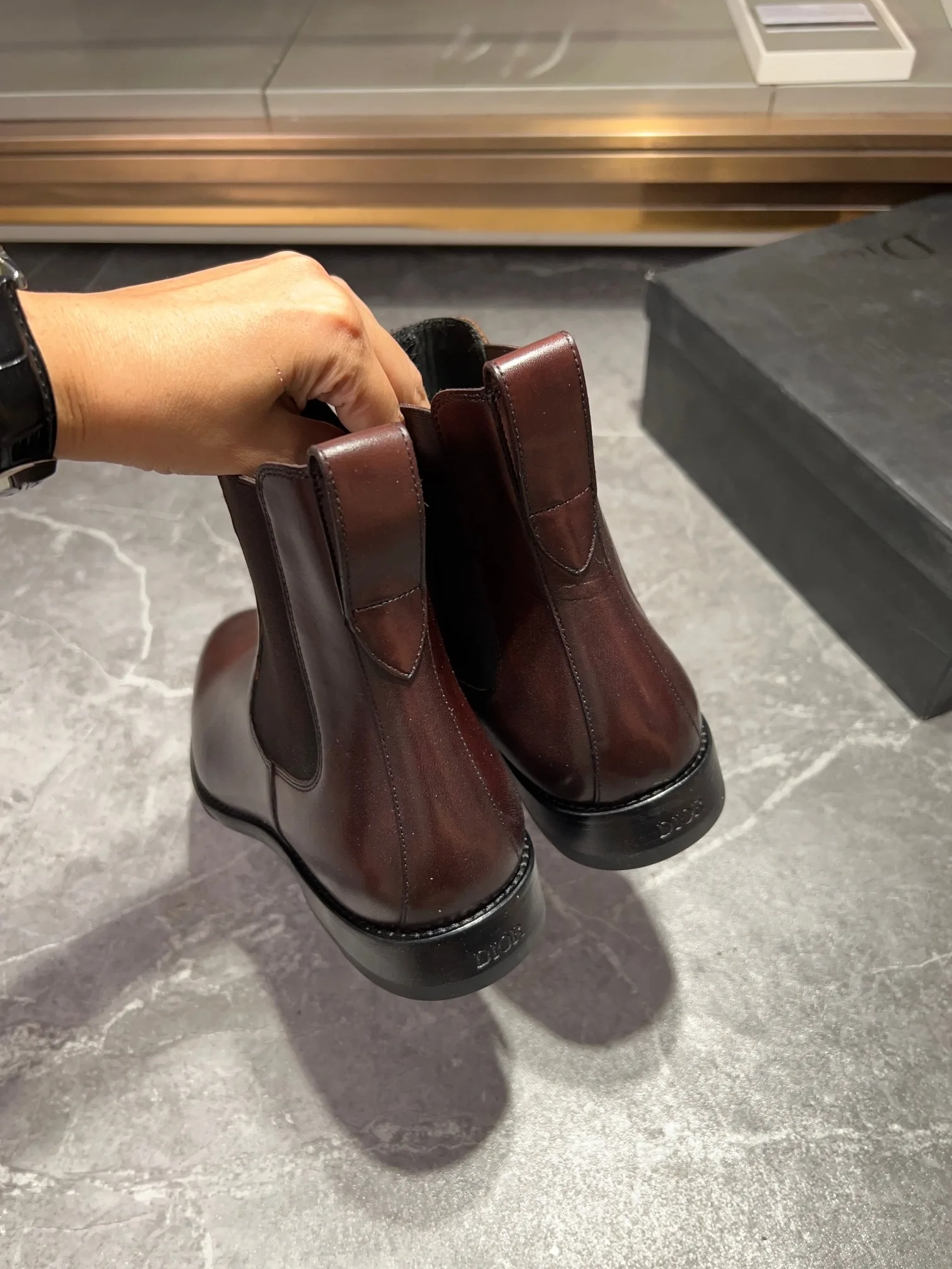 Dior Chelsea Boots (Brown) — view 4